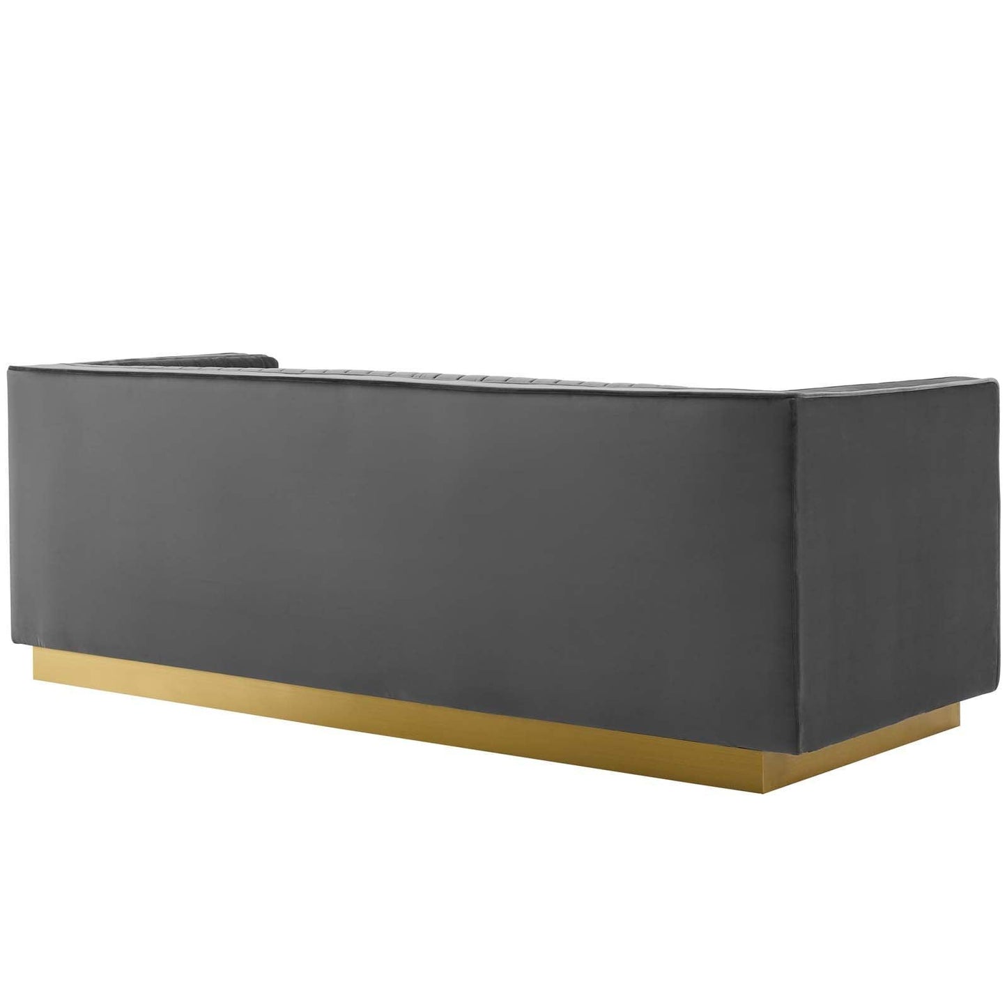 Modway Sanguine Vertical Channel Tufted Upholstered Performance Velvet Sofa and Armchair Set FredCo