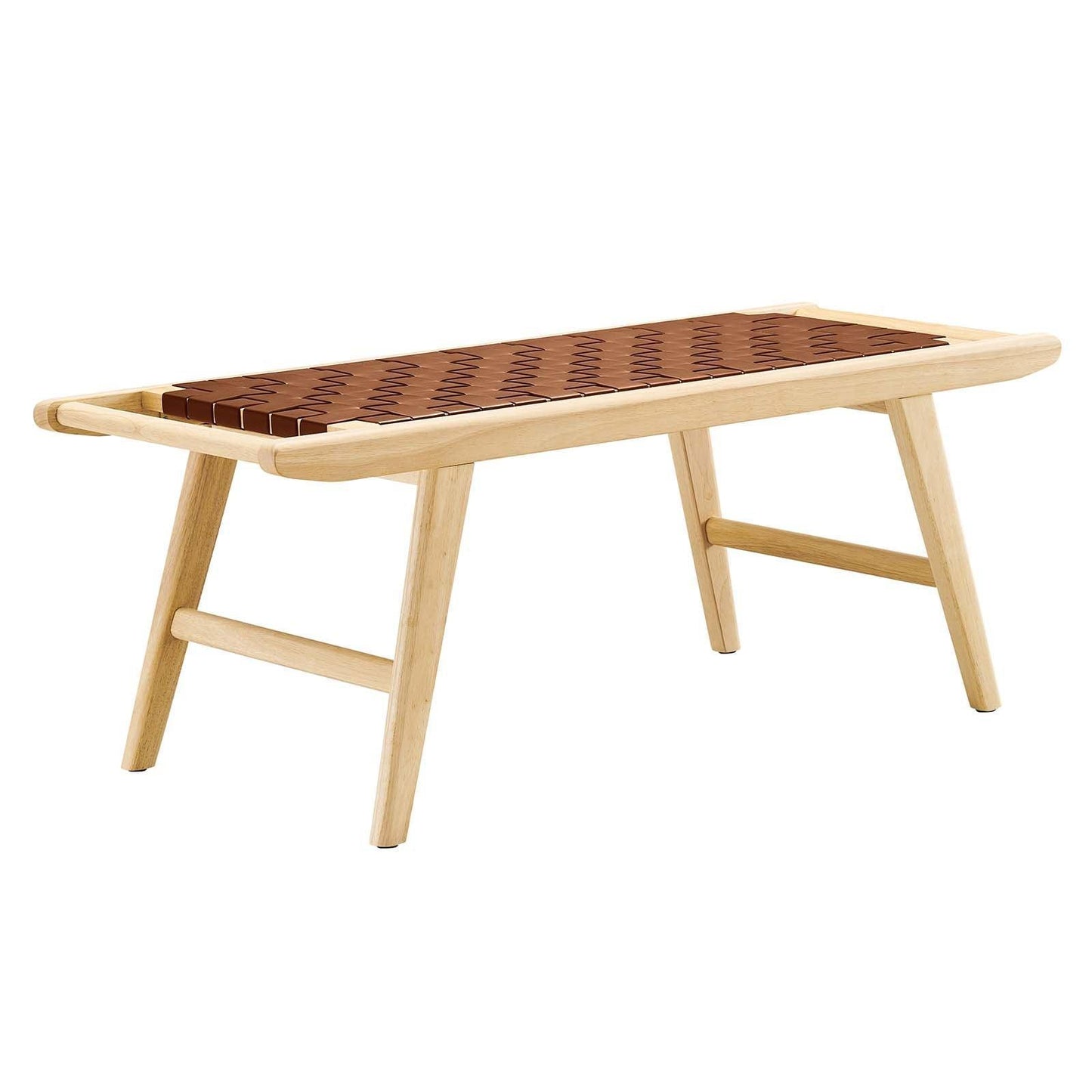 Modway Saoirse 47" Faux Leather Wood Bench, EEI-6551 FredCo