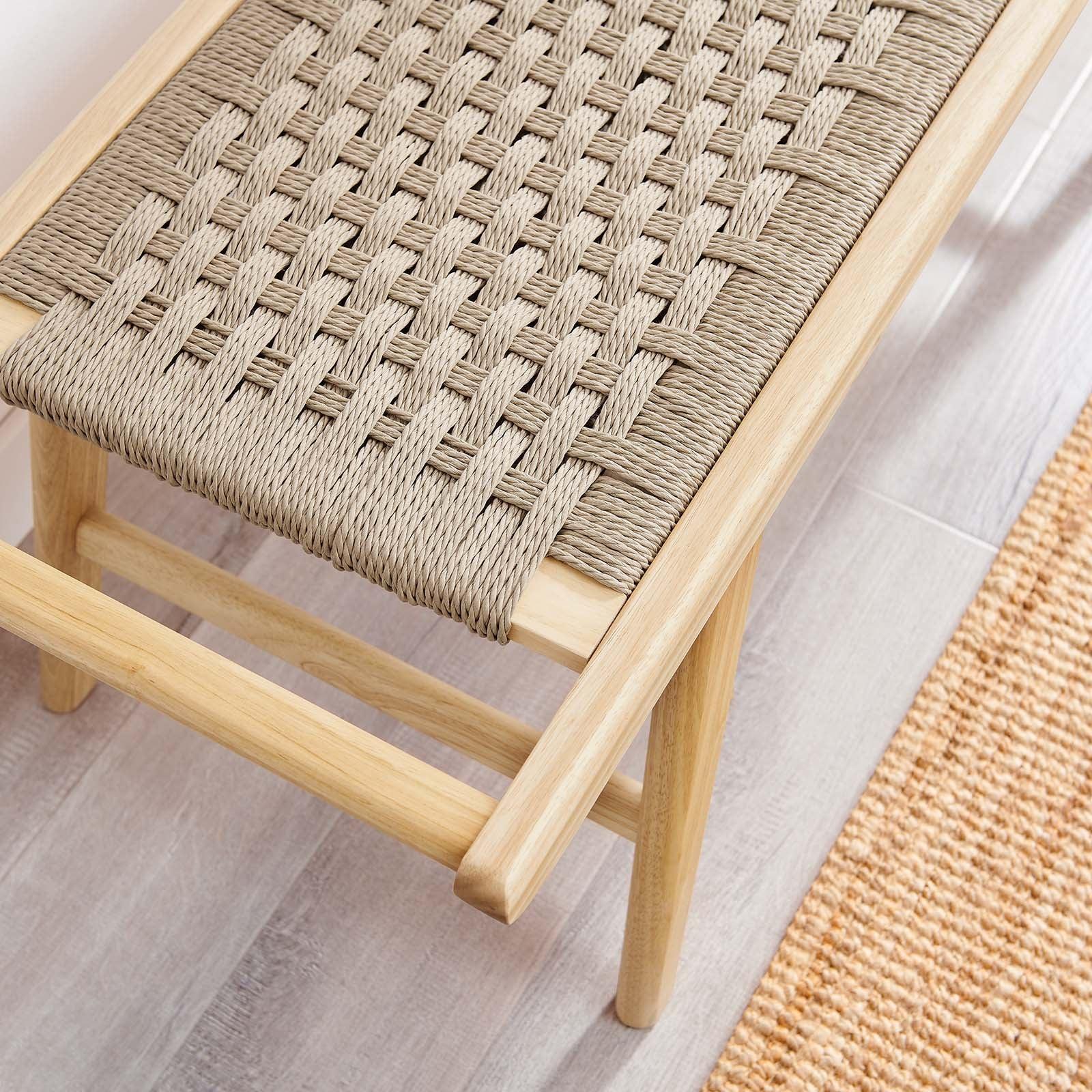 Modway Saoirse 47" Wove Rope Wood Bench, EEI-6552 FredCo