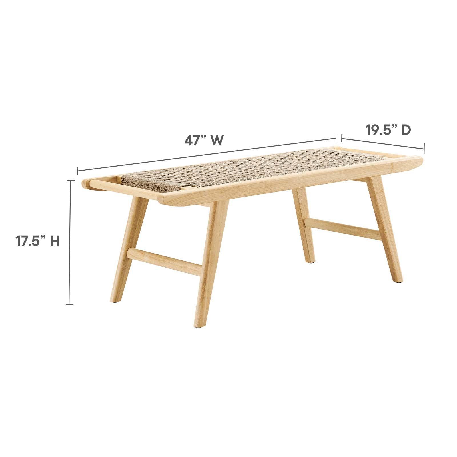 Modway Saoirse 47" Wove Rope Wood Bench, EEI-6552 FredCo