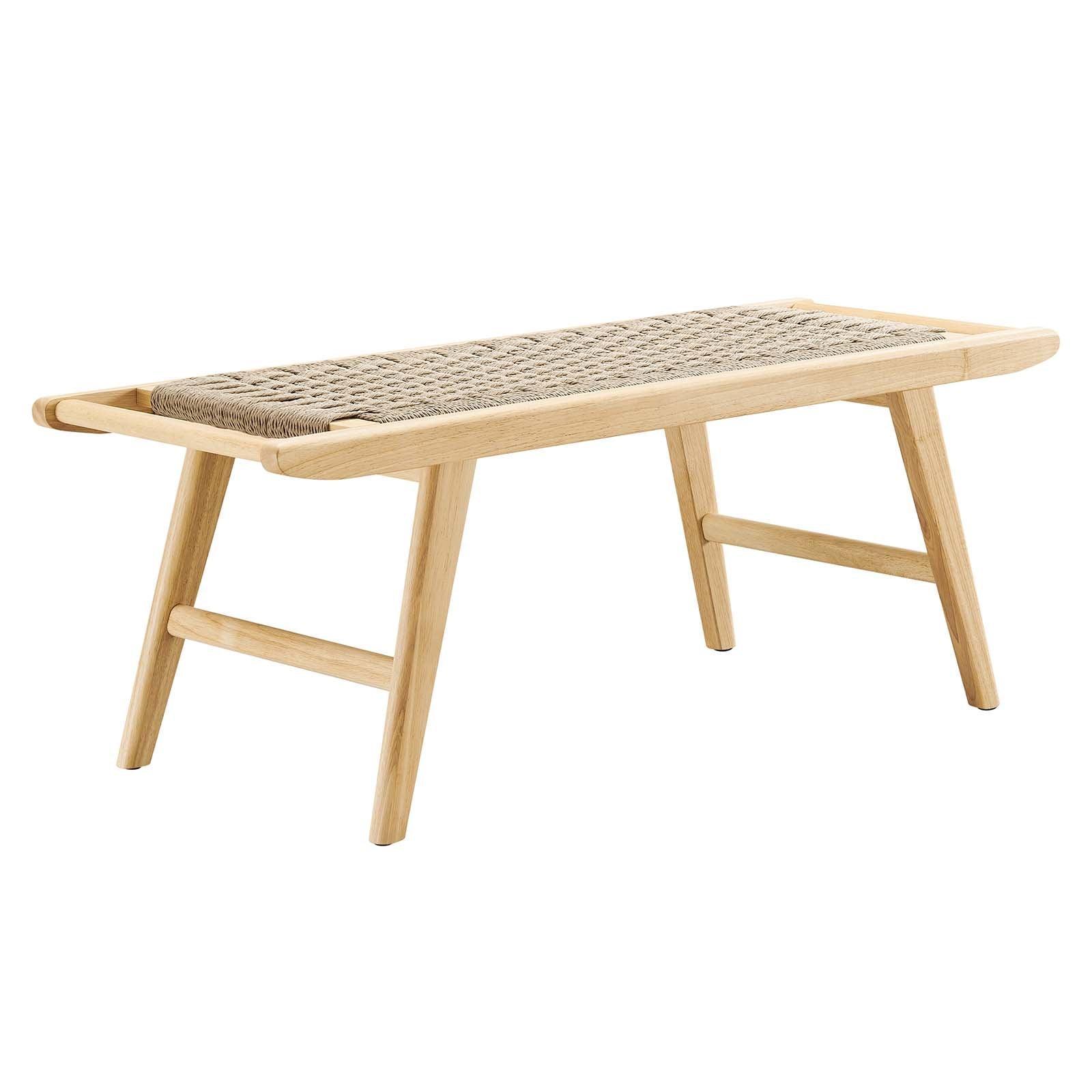 Modway Saoirse 47" Wove Rope Wood Bench, EEI-6552 FredCo
