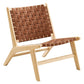 Modway Saoirse Faux Leather Wood Accent Lounge Chair, EEI-6542 FredCo