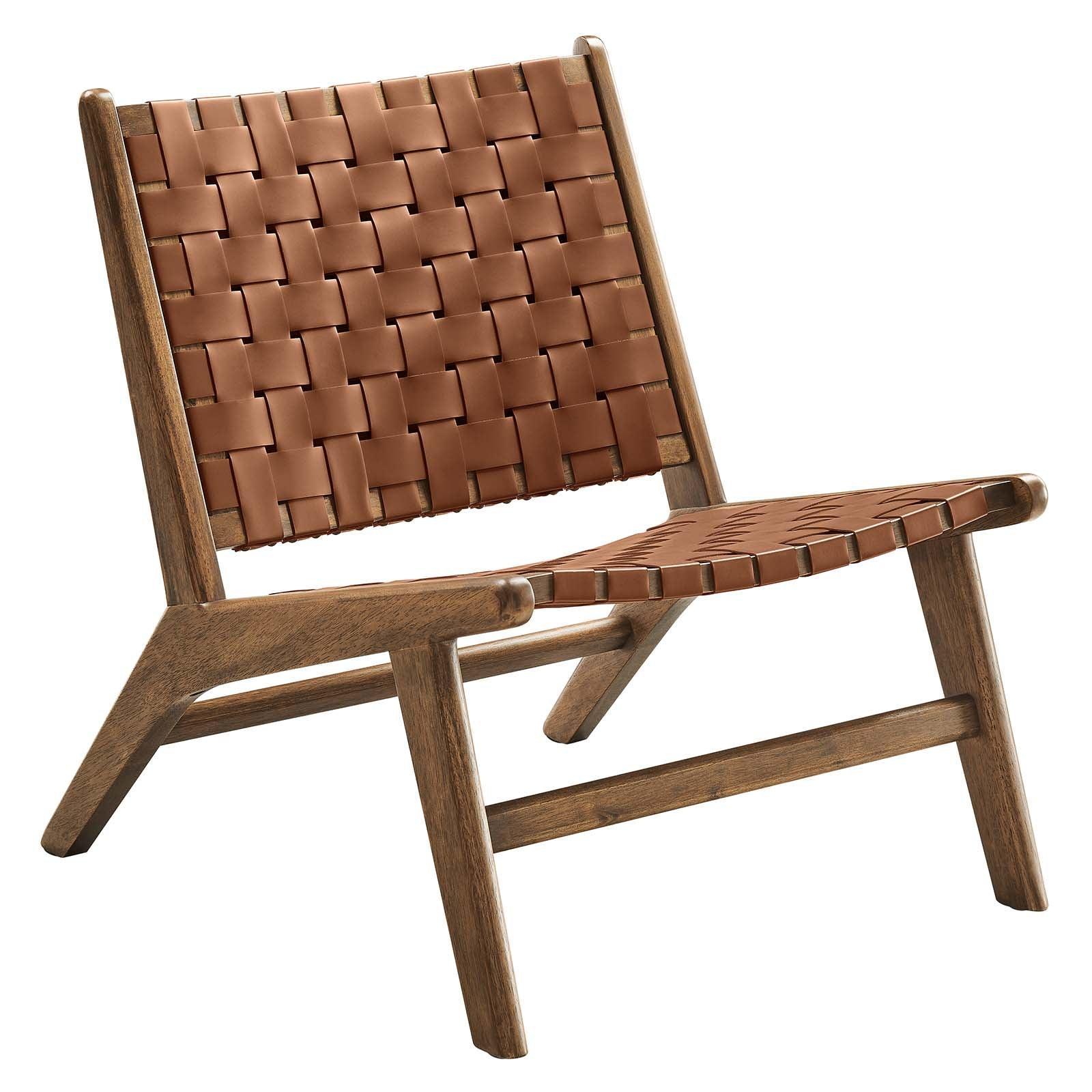 Modway Saoirse Faux Leather Wood Accent Lounge Chair, EEI-6542 FredCo