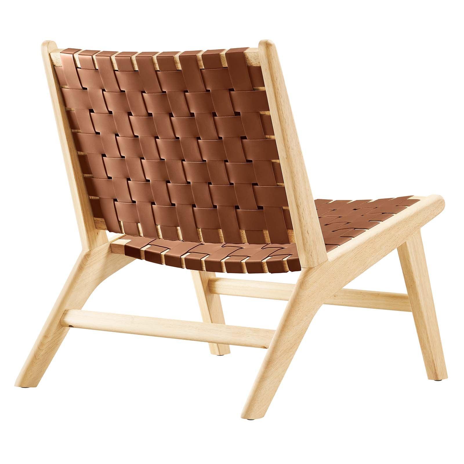 Modway Saoirse Faux Leather Wood Accent Lounge Chair, EEI-6542 FredCo