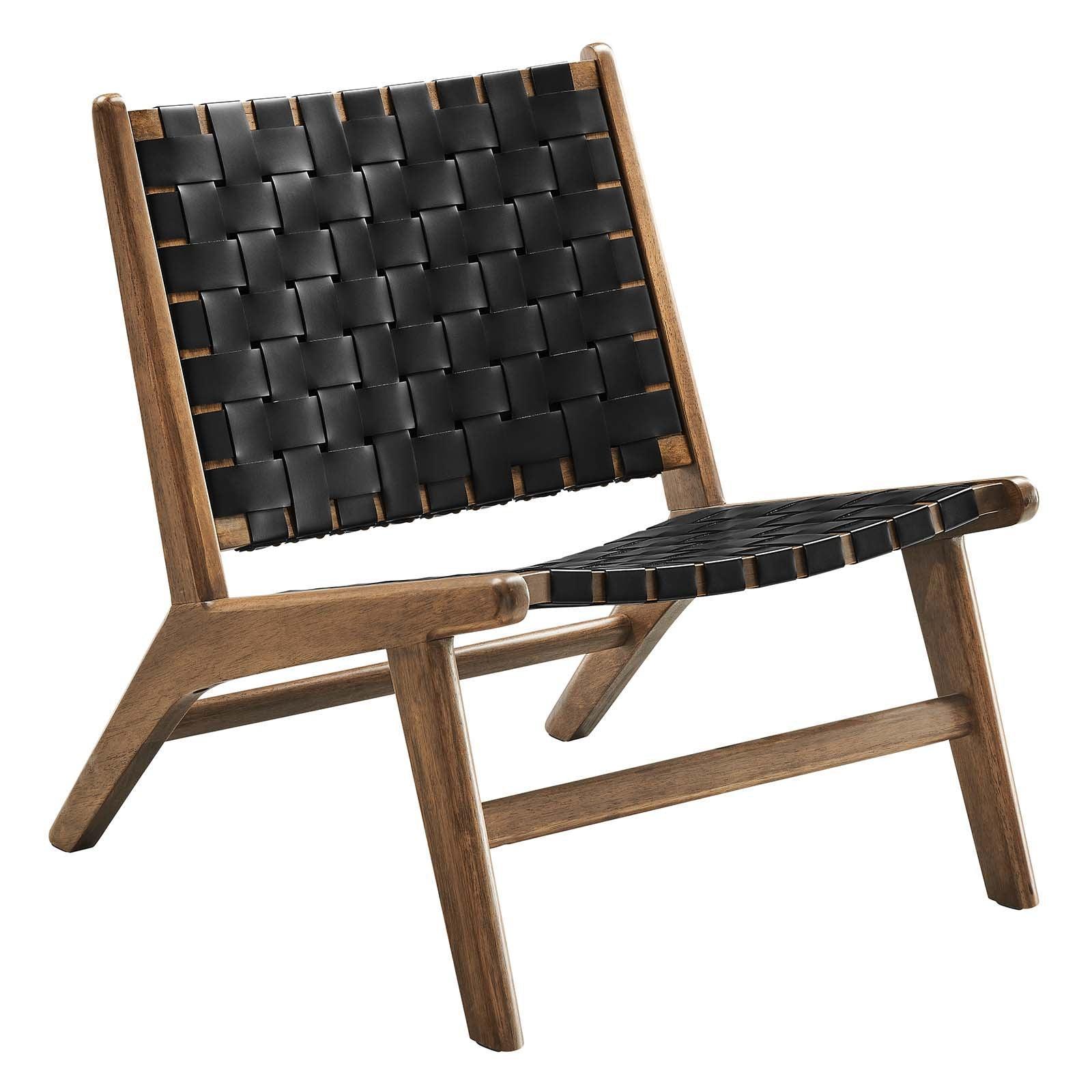 Modway Saoirse Faux Leather Wood Accent Lounge Chair, EEI-6542 FredCo