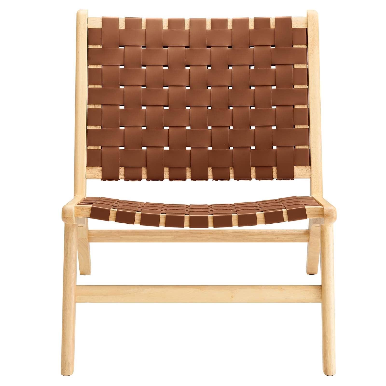 Modway Saoirse Faux Leather Wood Accent Lounge Chair, EEI-6542 FredCo