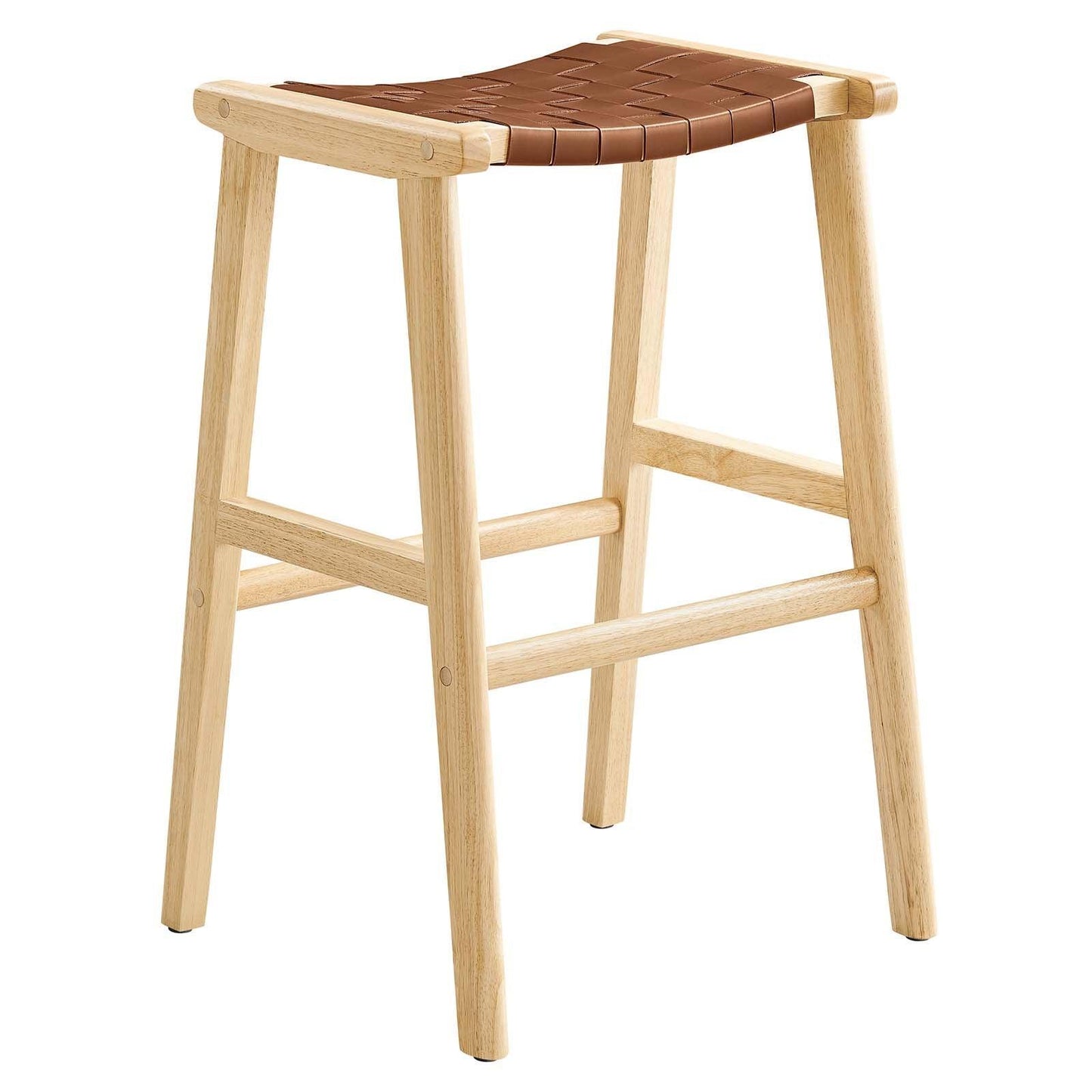 Modway Saoirse Faux Leather Wood Bar Stool - Set of 2, EEI-6549 FredCo