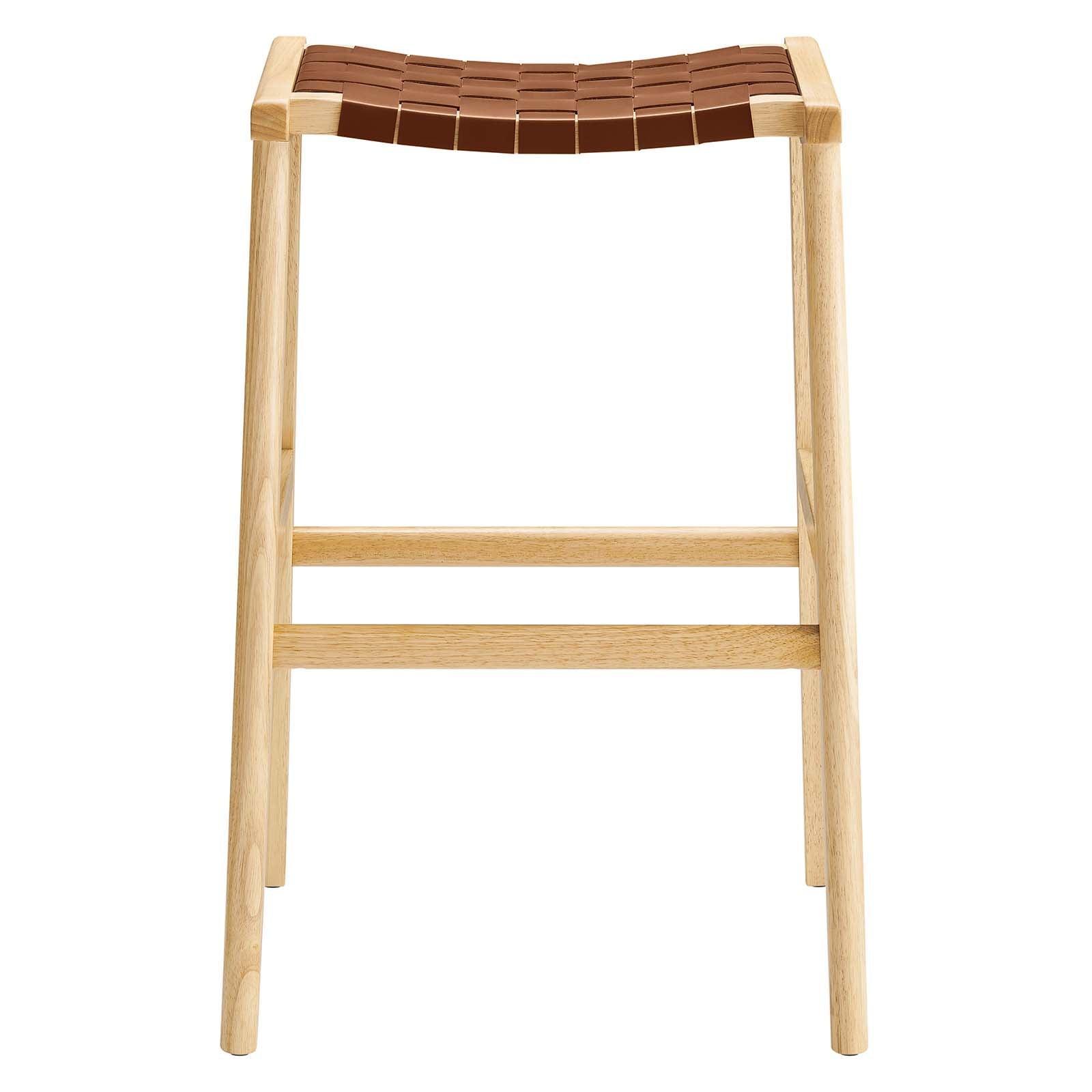 Modway Saoirse Faux Leather Wood Bar Stool - Set of 2, EEI-6549 FredCo