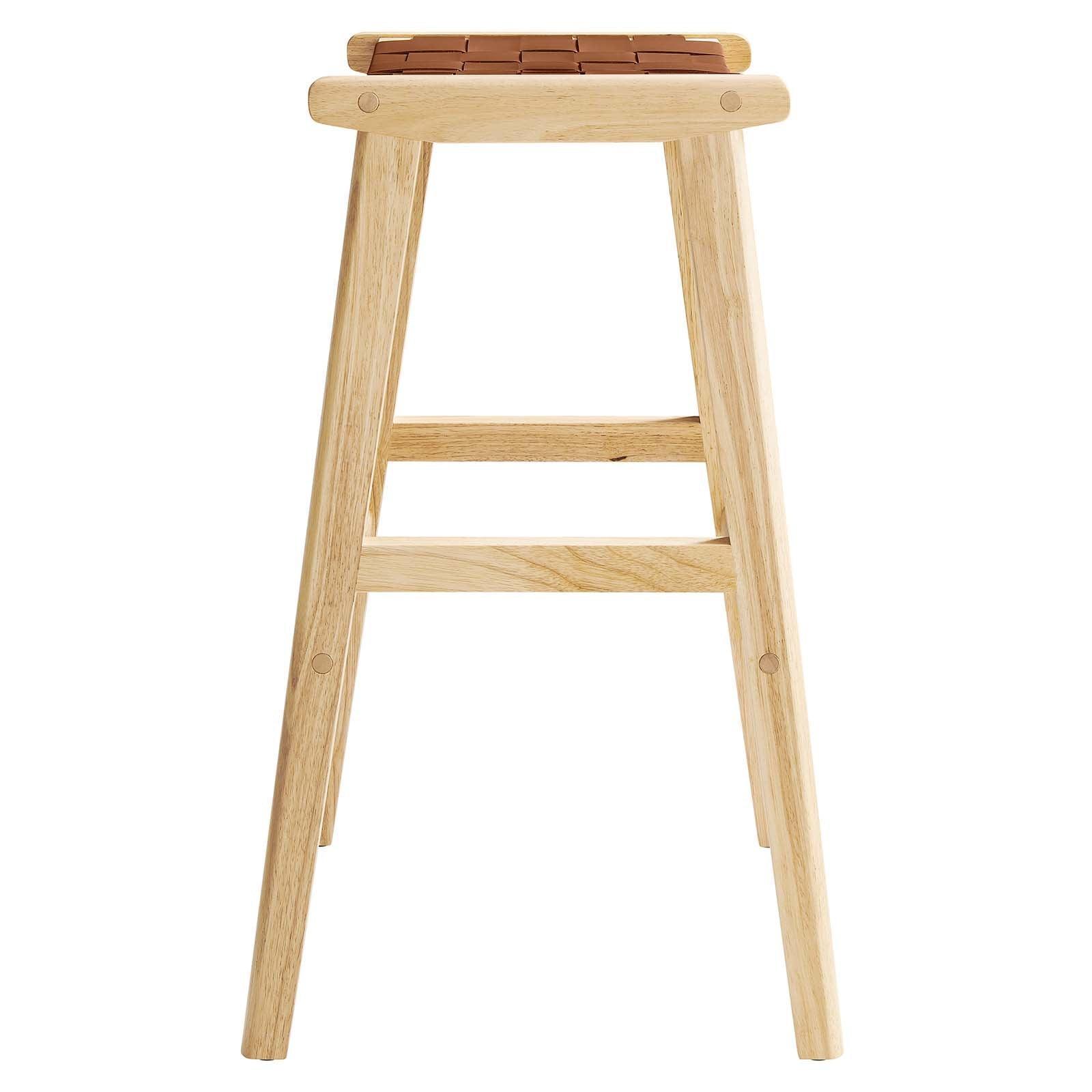 Modway Saoirse Faux Leather Wood Bar Stool - Set of 2, EEI-6549 FredCo