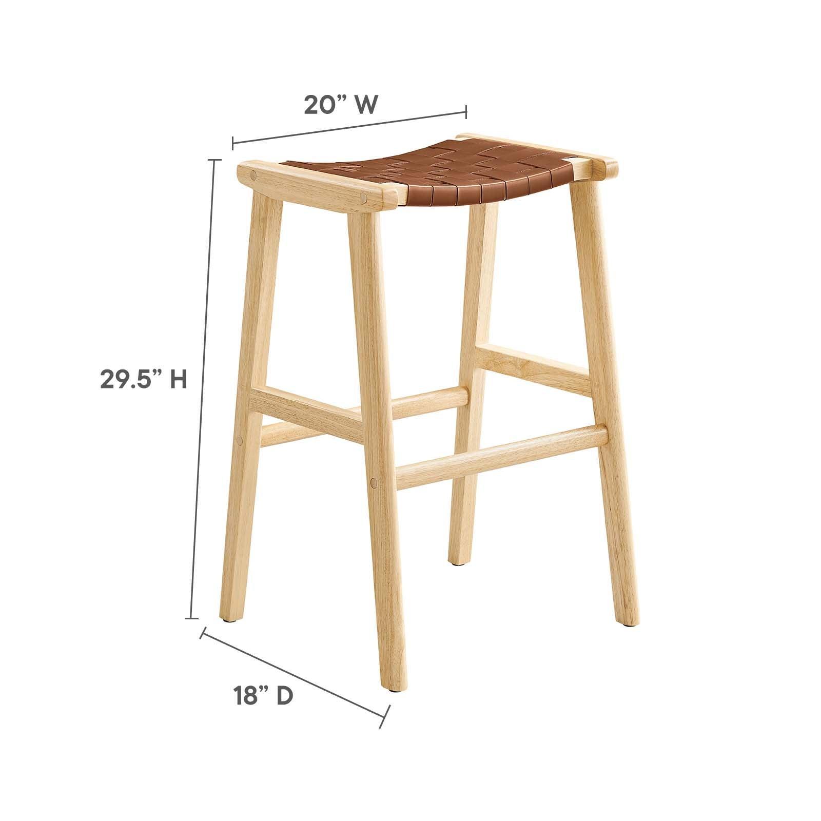 Modway Saoirse Faux Leather Wood Bar Stool - Set of 2, EEI-6549 FredCo
