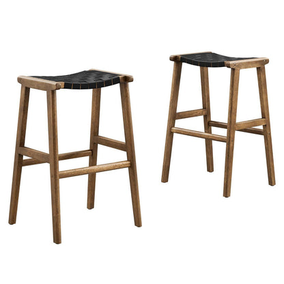 Modway Saoirse Faux Leather Wood Bar Stool - Set of 2, EEI-6549 FredCo