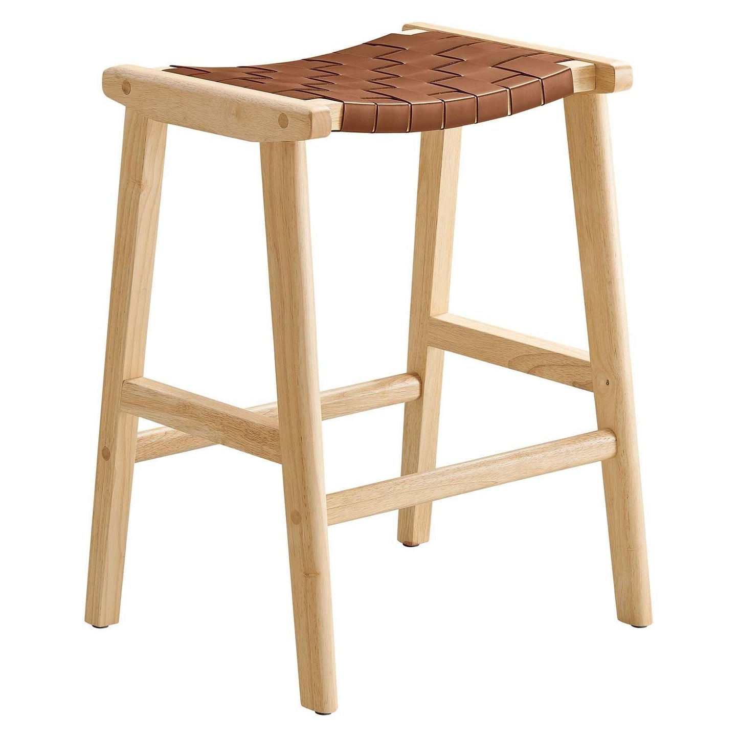 Modway Saoirse Faux Leather Wood Counter Stool - Set of 2, EEI-6547 FredCo