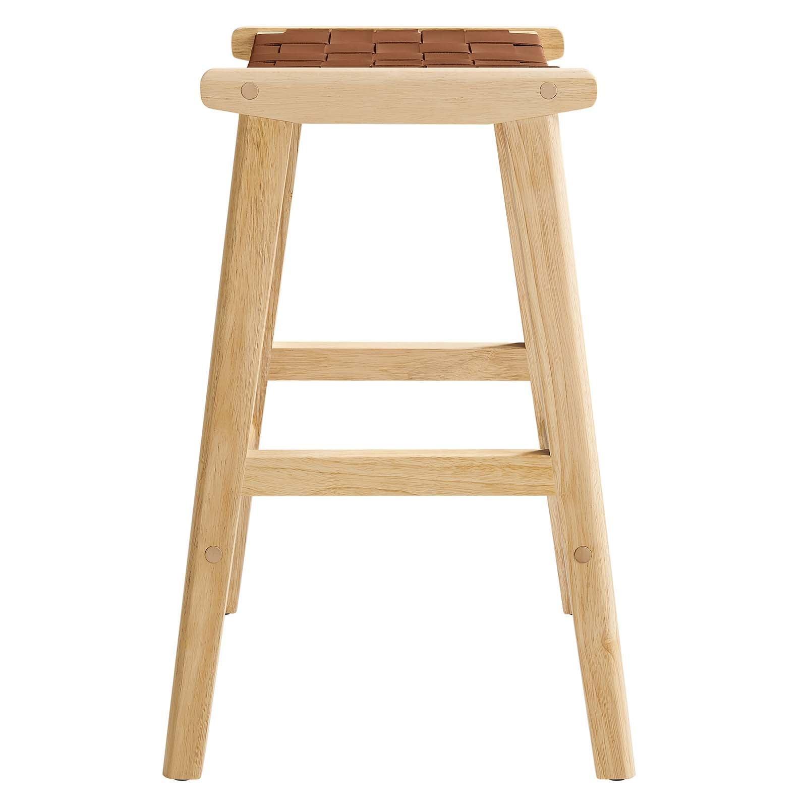 Modway Saoirse Faux Leather Wood Counter Stool - Set of 2, EEI-6547 FredCo