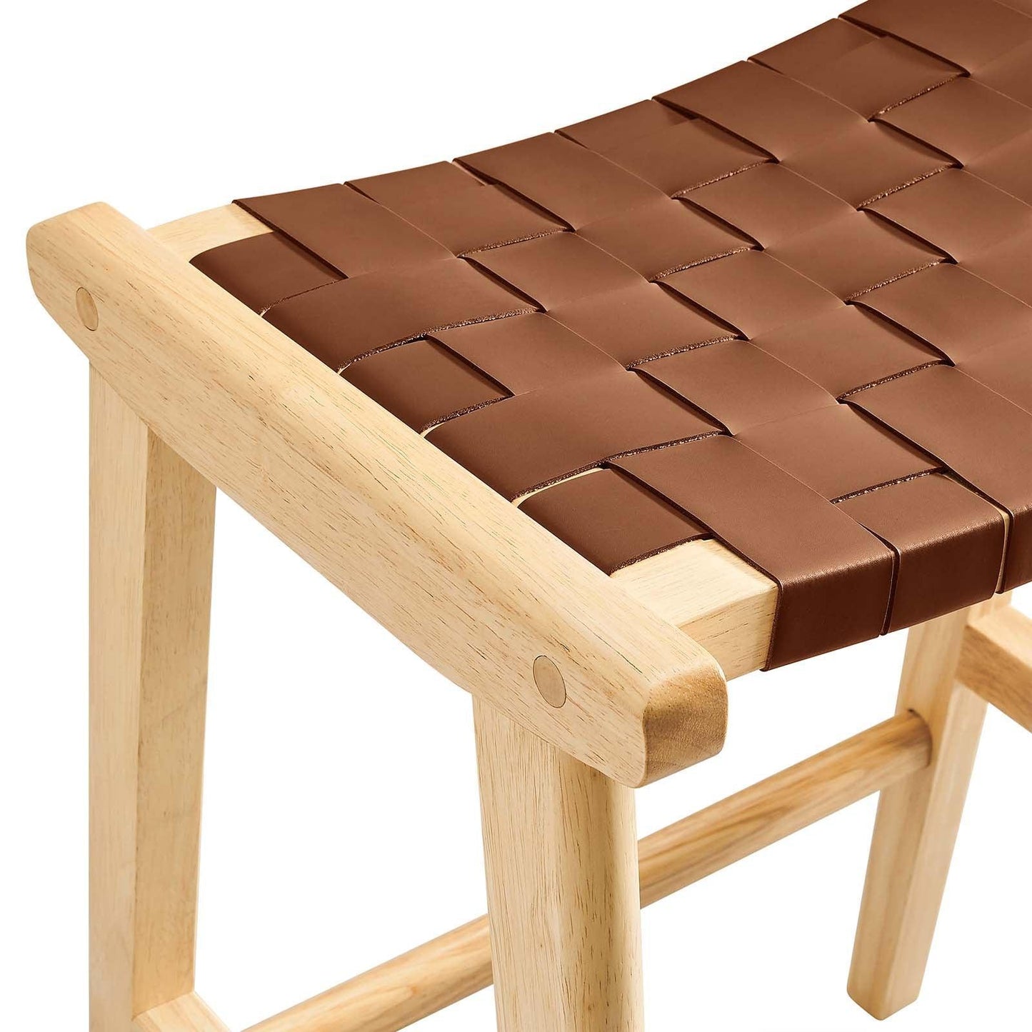 Modway Saoirse Faux Leather Wood Counter Stool - Set of 2, EEI-6547 FredCo