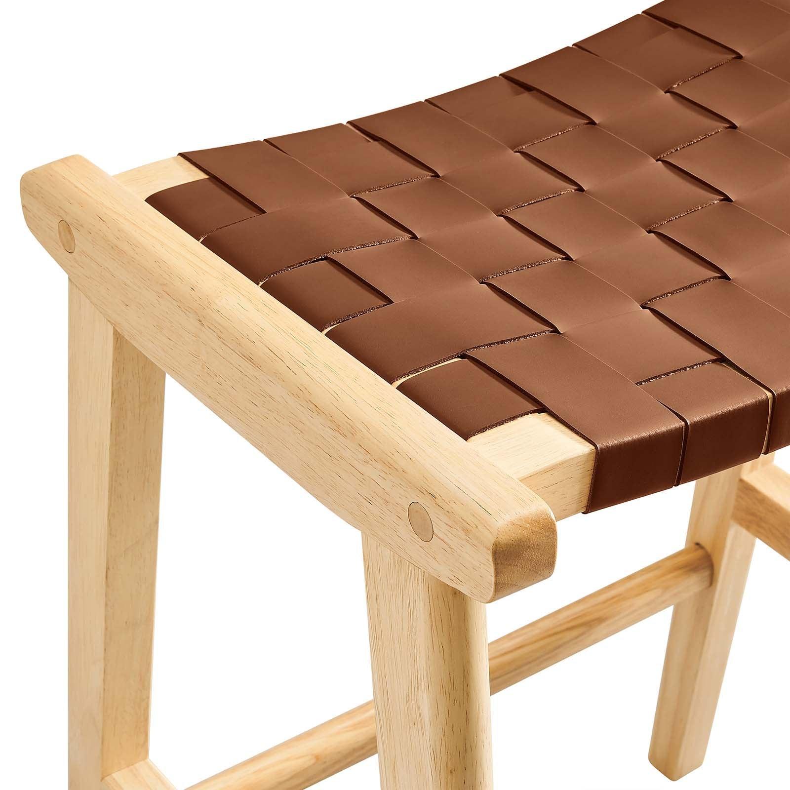 Modway Saoirse Faux Leather Wood Counter Stool - Set of 2, EEI-6547 FredCo
