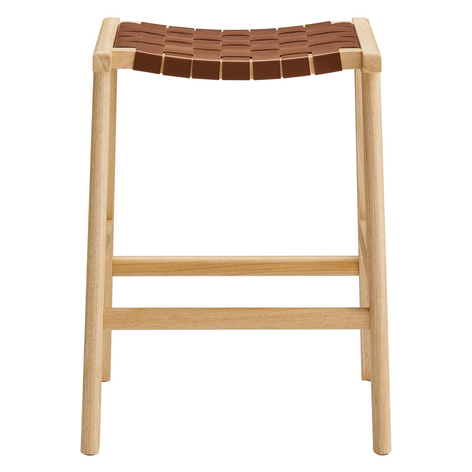 Modway Saoirse Faux Leather Wood Counter Stool - Set of 2, EEI-6547 FredCo