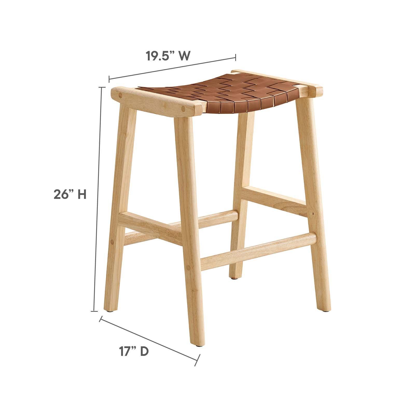 Modway Saoirse Faux Leather Wood Counter Stool - Set of 2, EEI-6547 FredCo