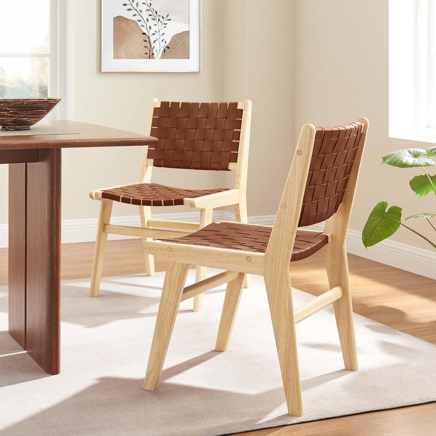 Modway Saoirse Faux Leather Wood Dining Side Chair - Set of 2, EEI-6544 FredCo