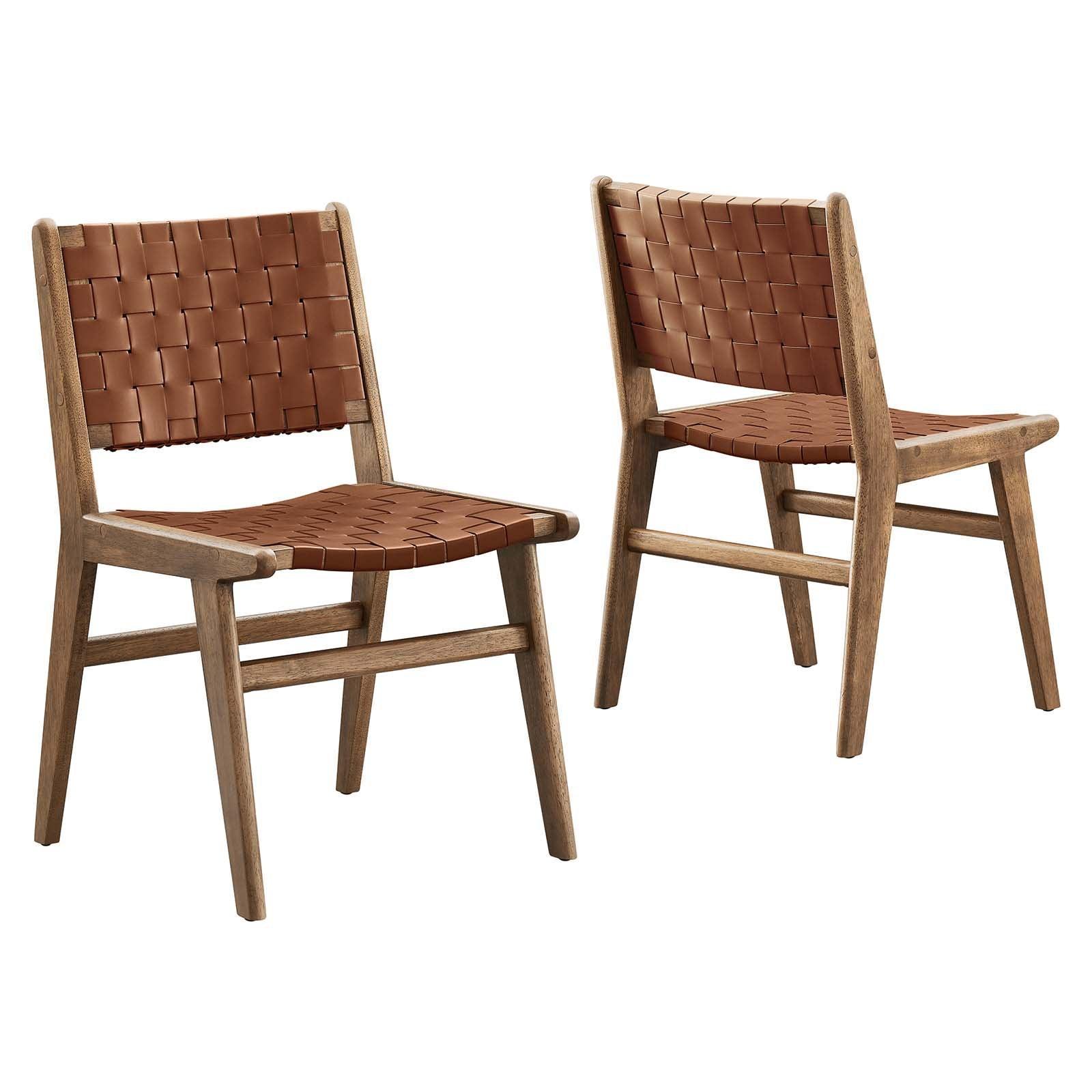 Modway Saoirse Faux Leather Wood Dining Side Chair - Set of 2, EEI-6544 FredCo
