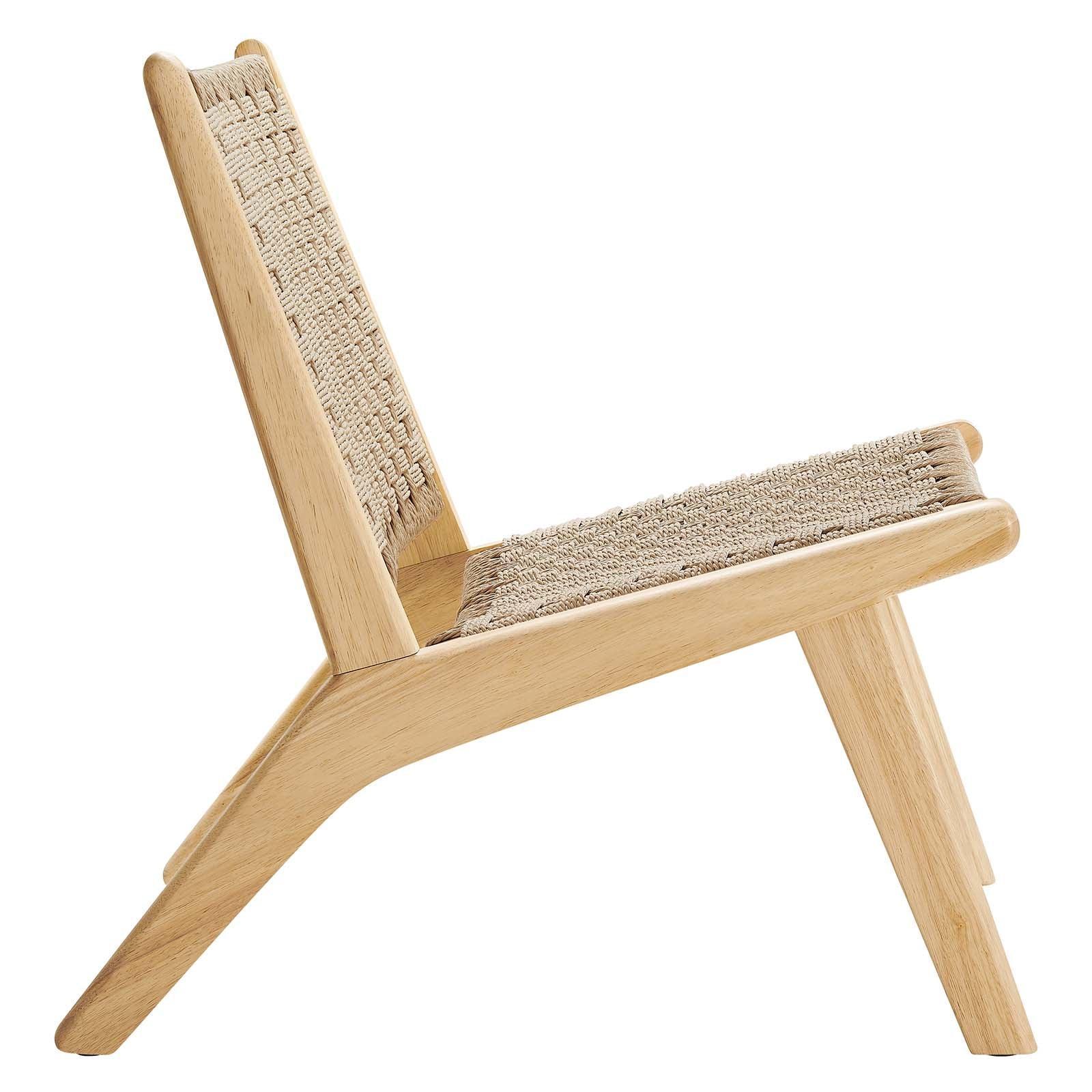 Modway Saoirse Woven Rope Wood Accent Lounge Chair, EEI-6543 FredCo