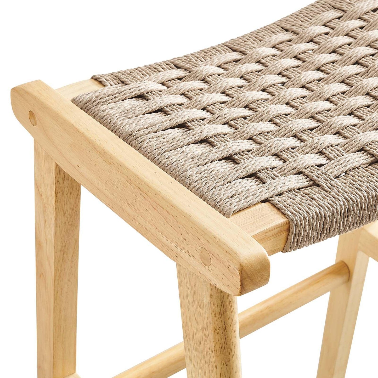 Modway Saoirse Woven Rope Wood Bar Stool - Set of 2, EEI-6550 FredCo