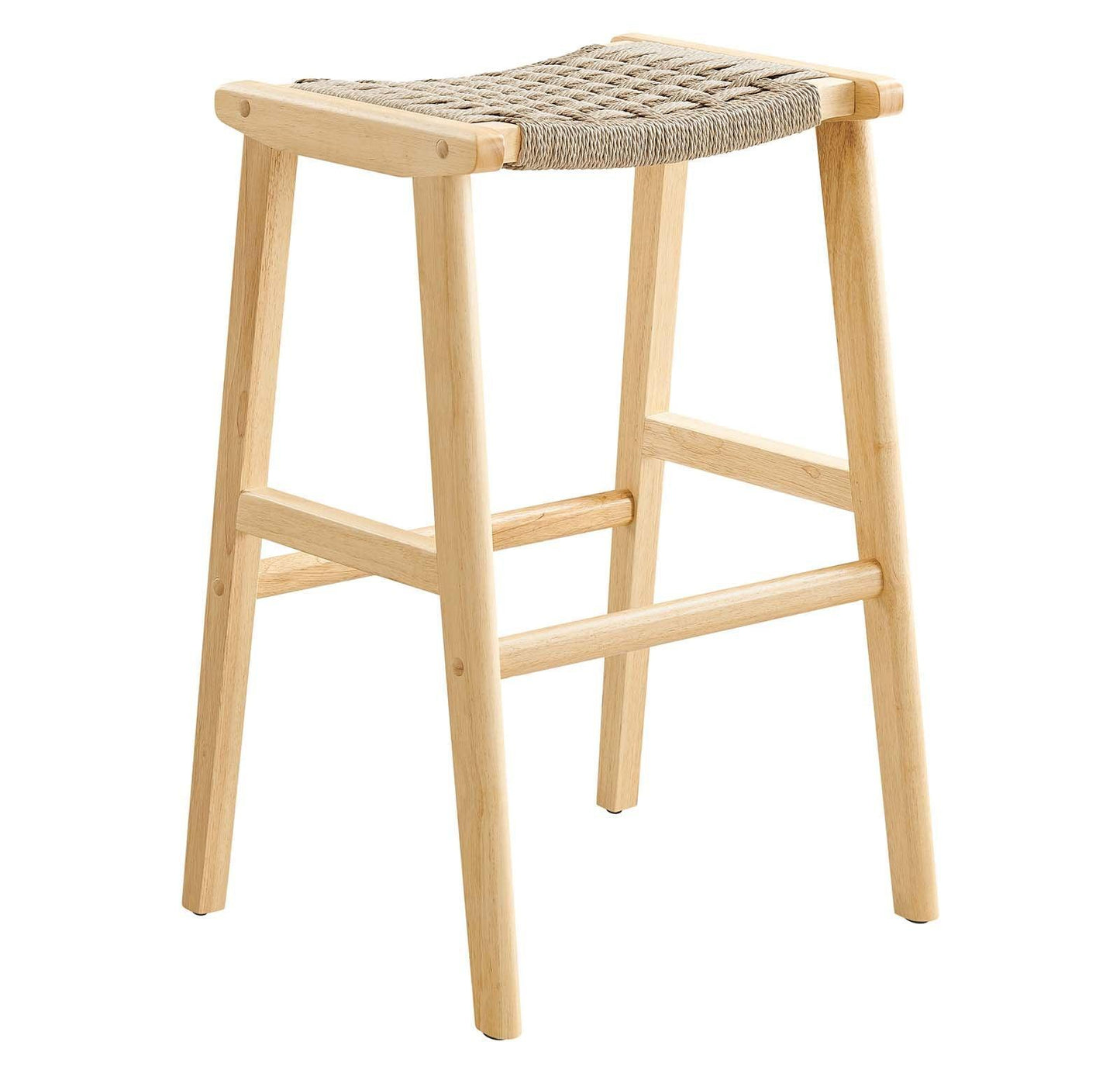 Modway Saoirse Woven Rope Wood Bar Stool - Set of 2, EEI-6550 FredCo