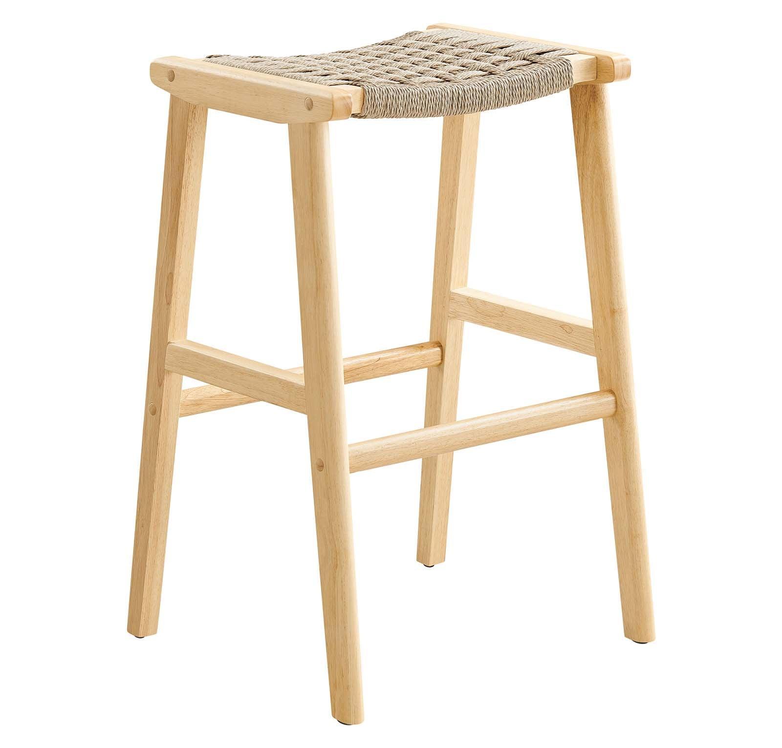 Modway Saoirse Woven Rope Wood Bar Stool - Set of 2, EEI-6550 FredCo