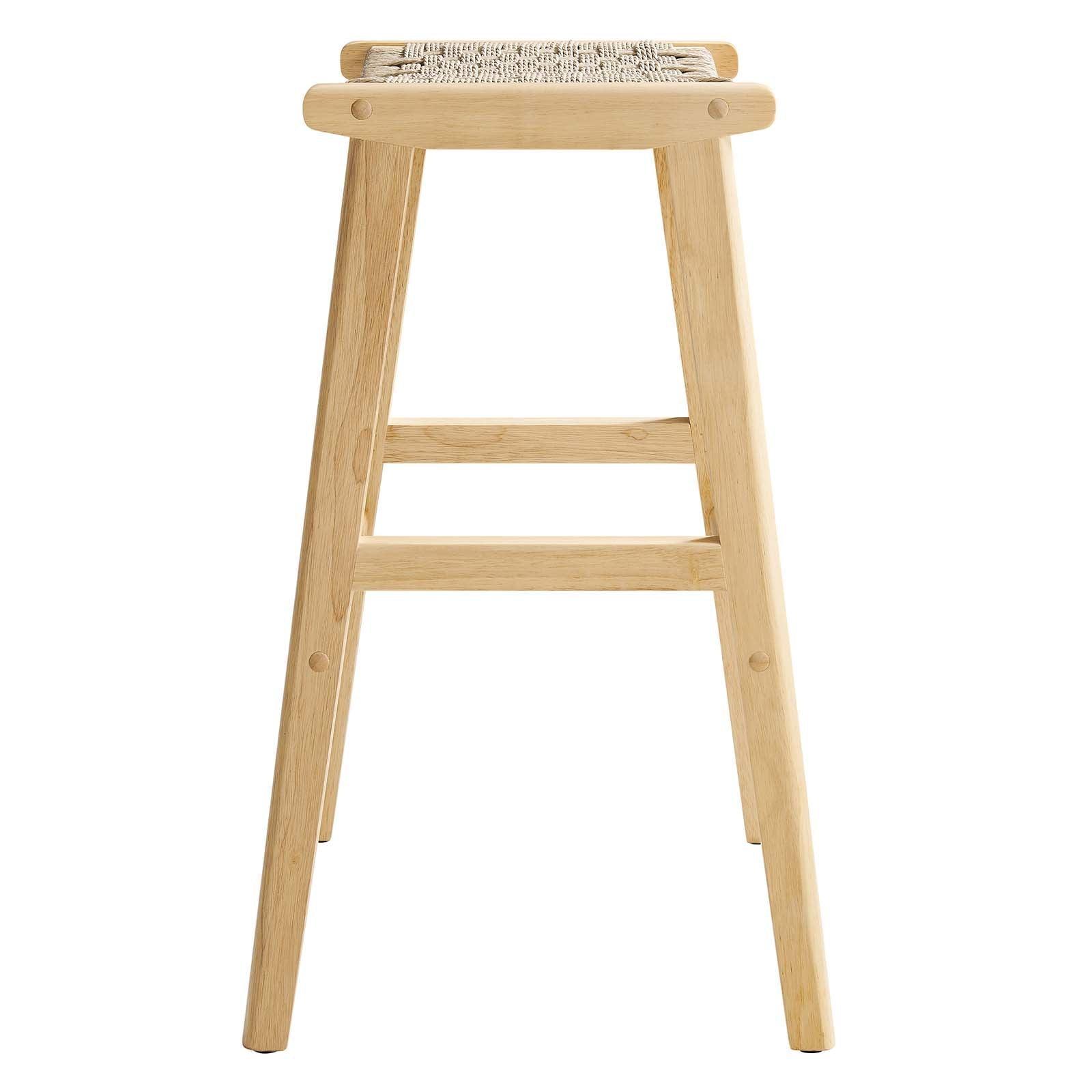 Modway Saoirse Woven Rope Wood Bar Stool - Set of 2, EEI-6550 FredCo