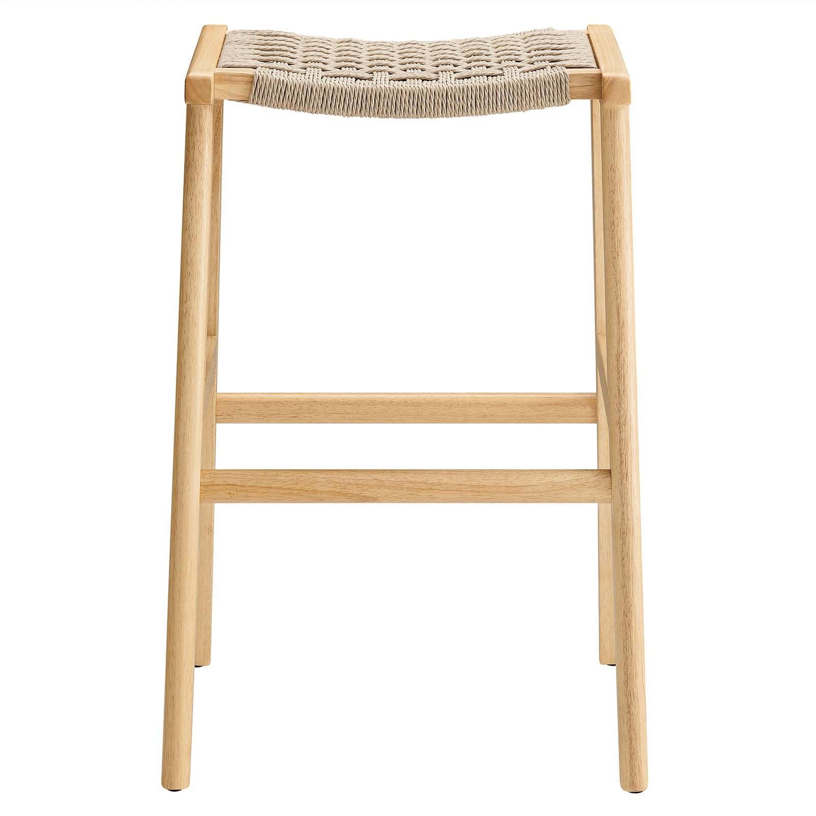 Modway Saoirse Woven Rope Wood Bar Stool - Set of 2, EEI-6550 FredCo