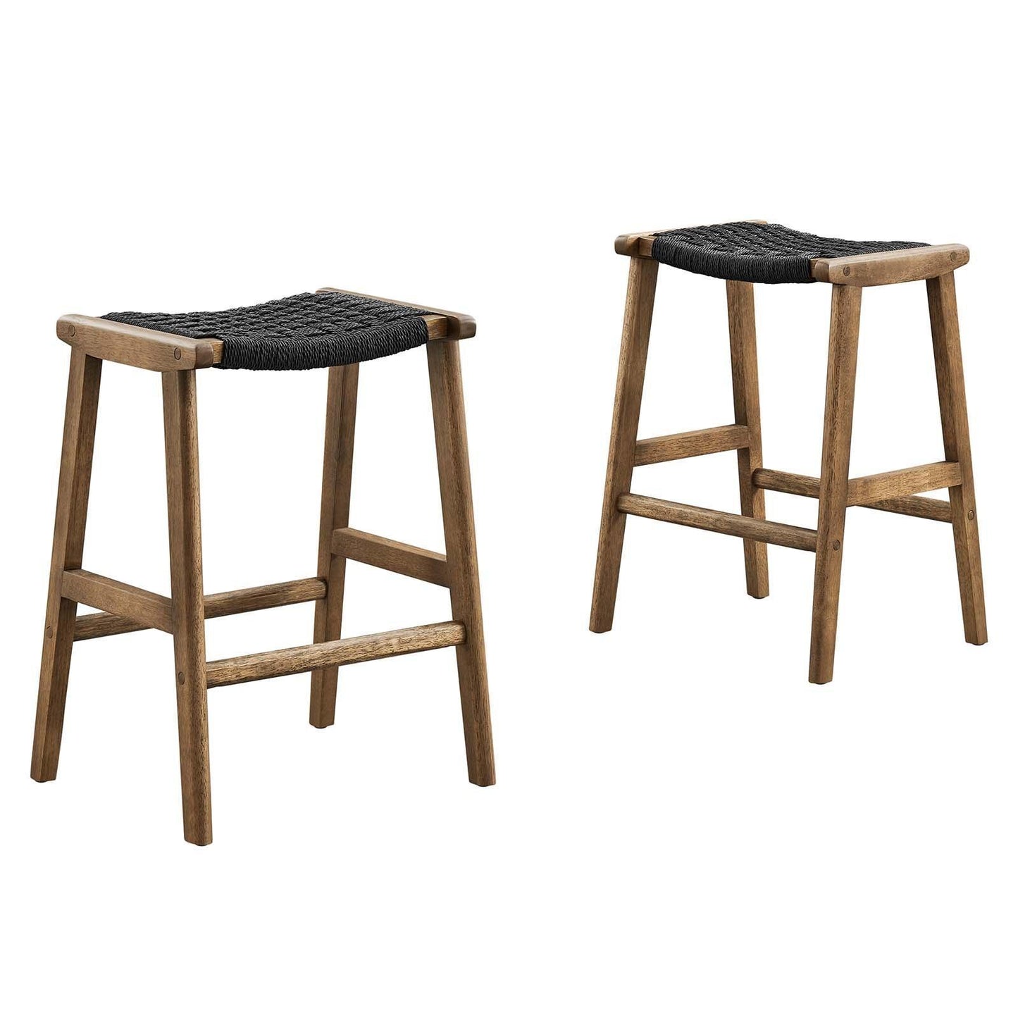 Modway Saoirse Woven Rope Wood Counter Stool - Set of 2, EEI-6548 FredCo