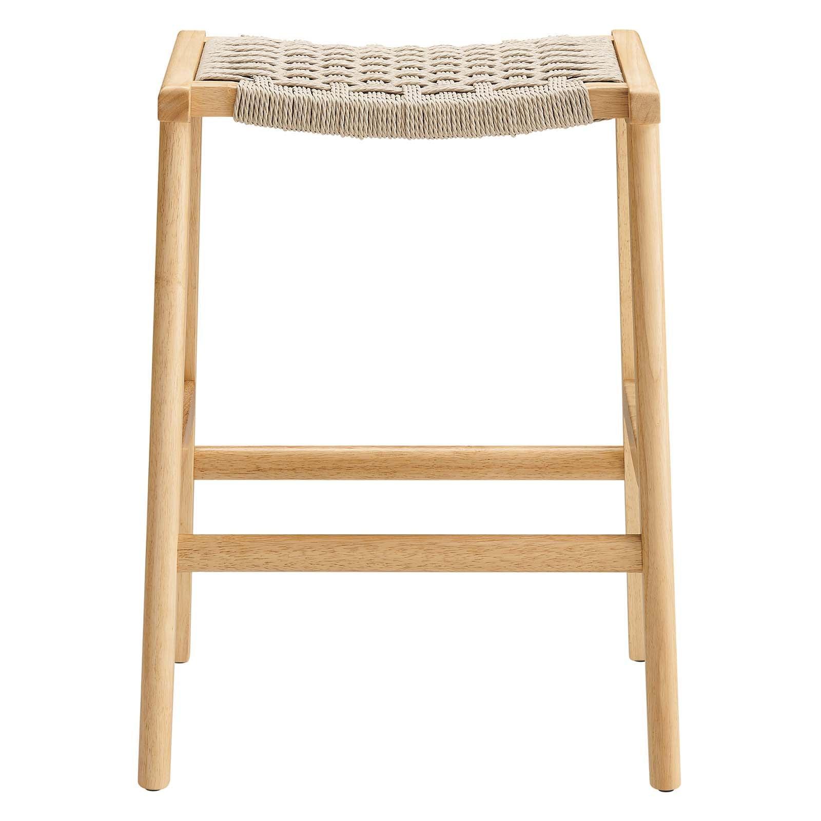 Modway Saoirse Woven Rope Wood Counter Stool - Set of 2, EEI-6548 FredCo