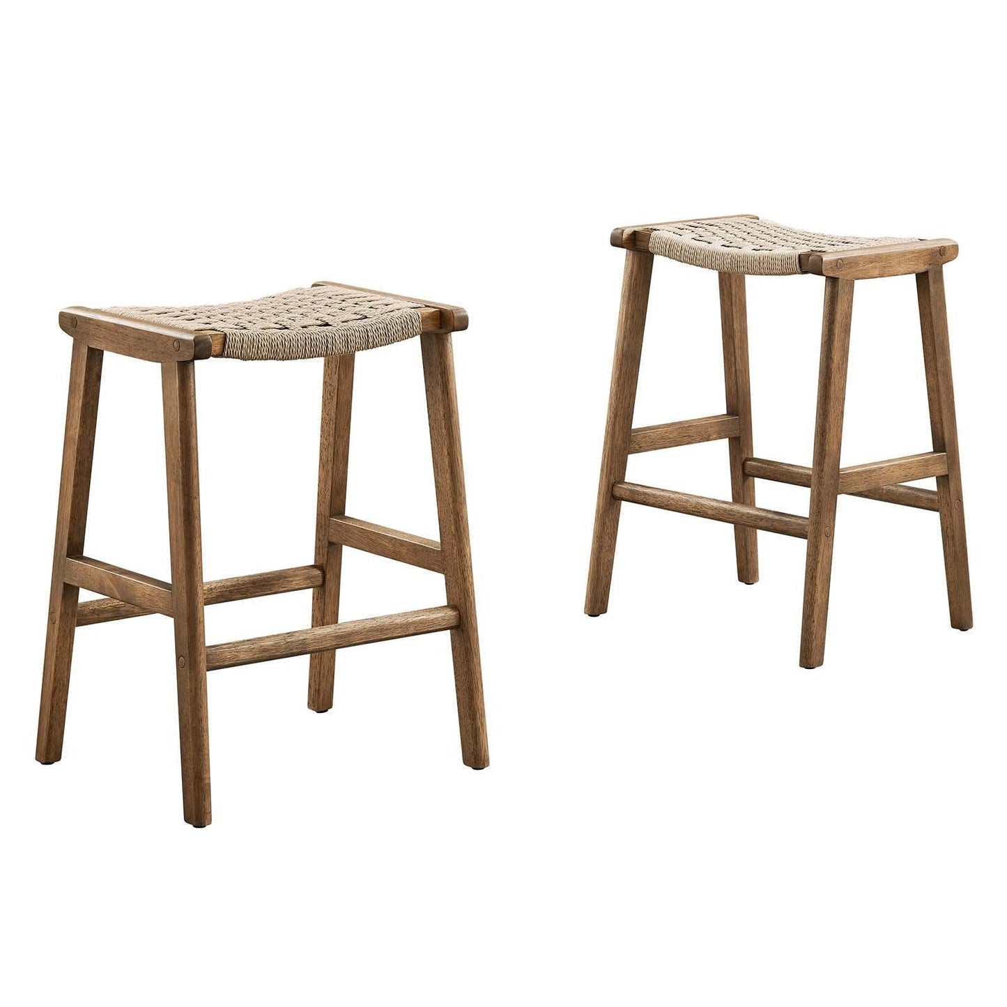 Modway Saoirse Woven Rope Wood Counter Stool - Set of 2, EEI-6548 FredCo