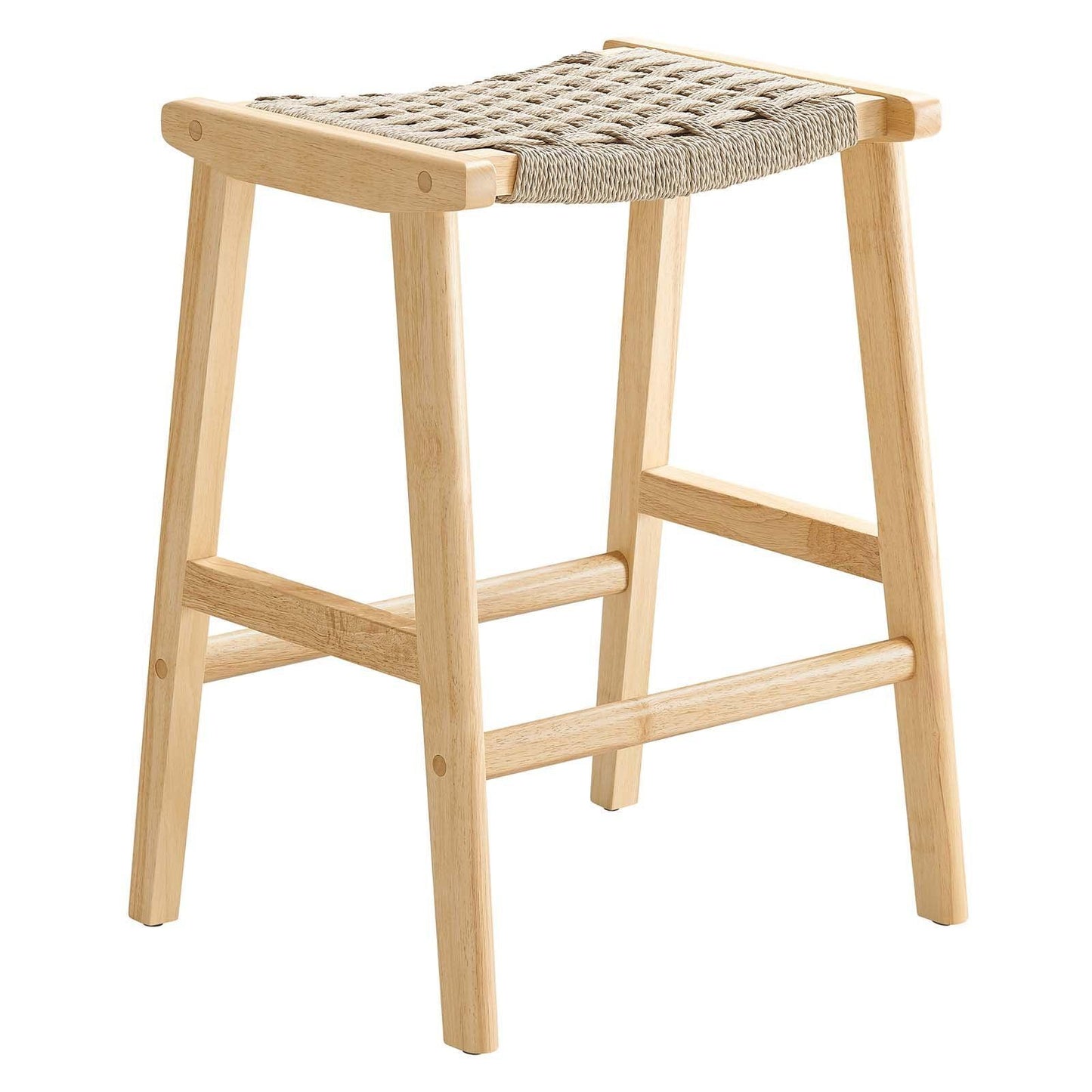 Modway Saoirse Woven Rope Wood Counter Stool - Set of 2, EEI-6548 FredCo