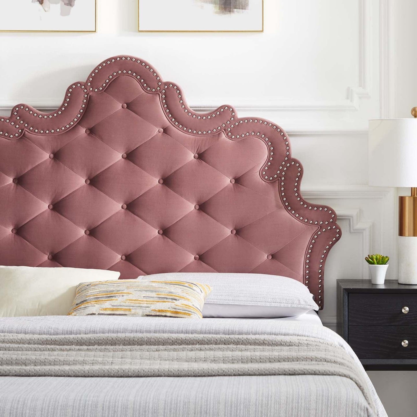 Modway Sasha Button-Tufted Performance Velvet Full Bed FredCo