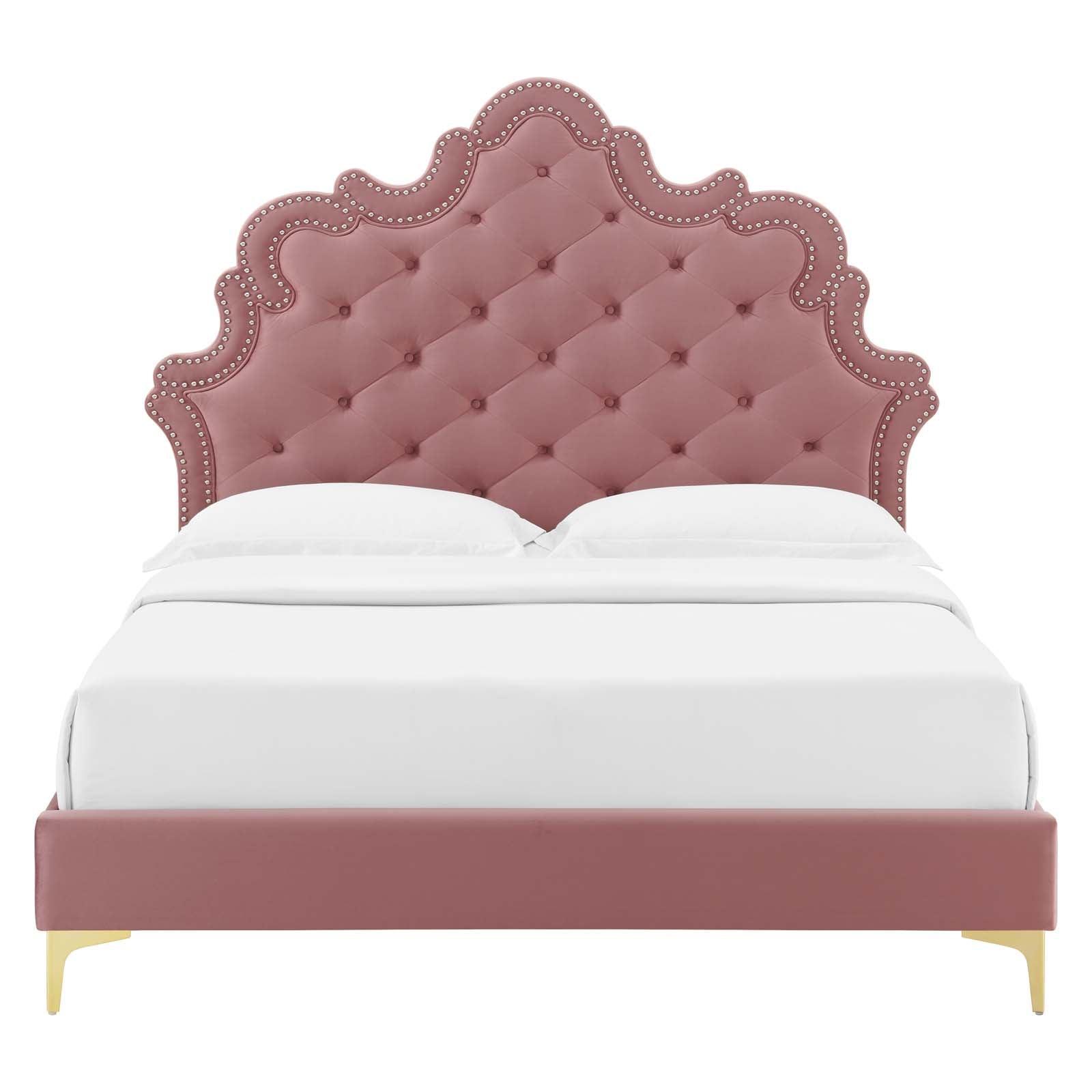 Modway Sasha Button-Tufted Performance Velvet Full Bed FredCo