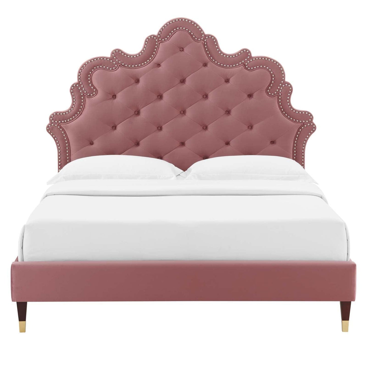 Modway Sasha Button-Tufted Performance Velvet Queen Bed FredCo