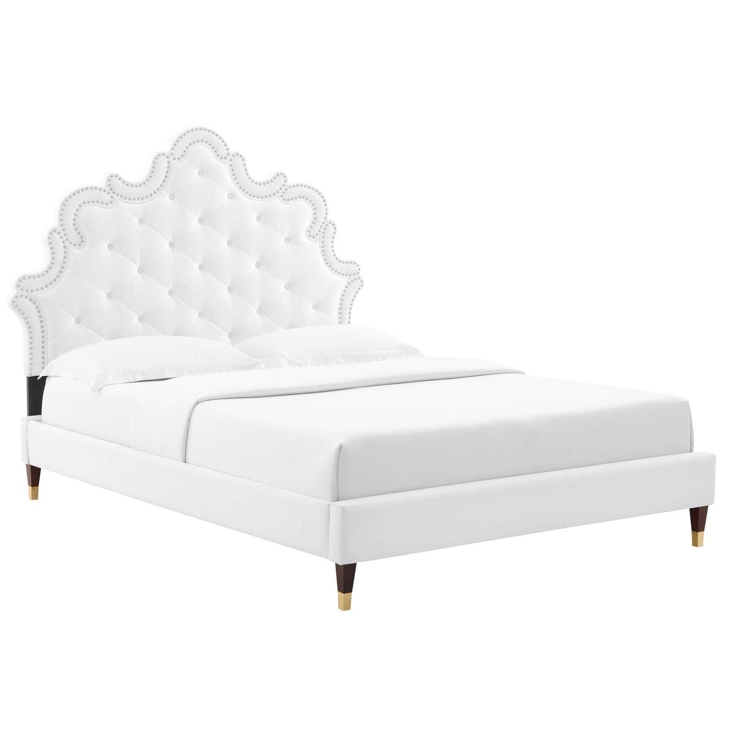 Modway Sasha Button-Tufted Performance Velvet Queen Bed FredCo