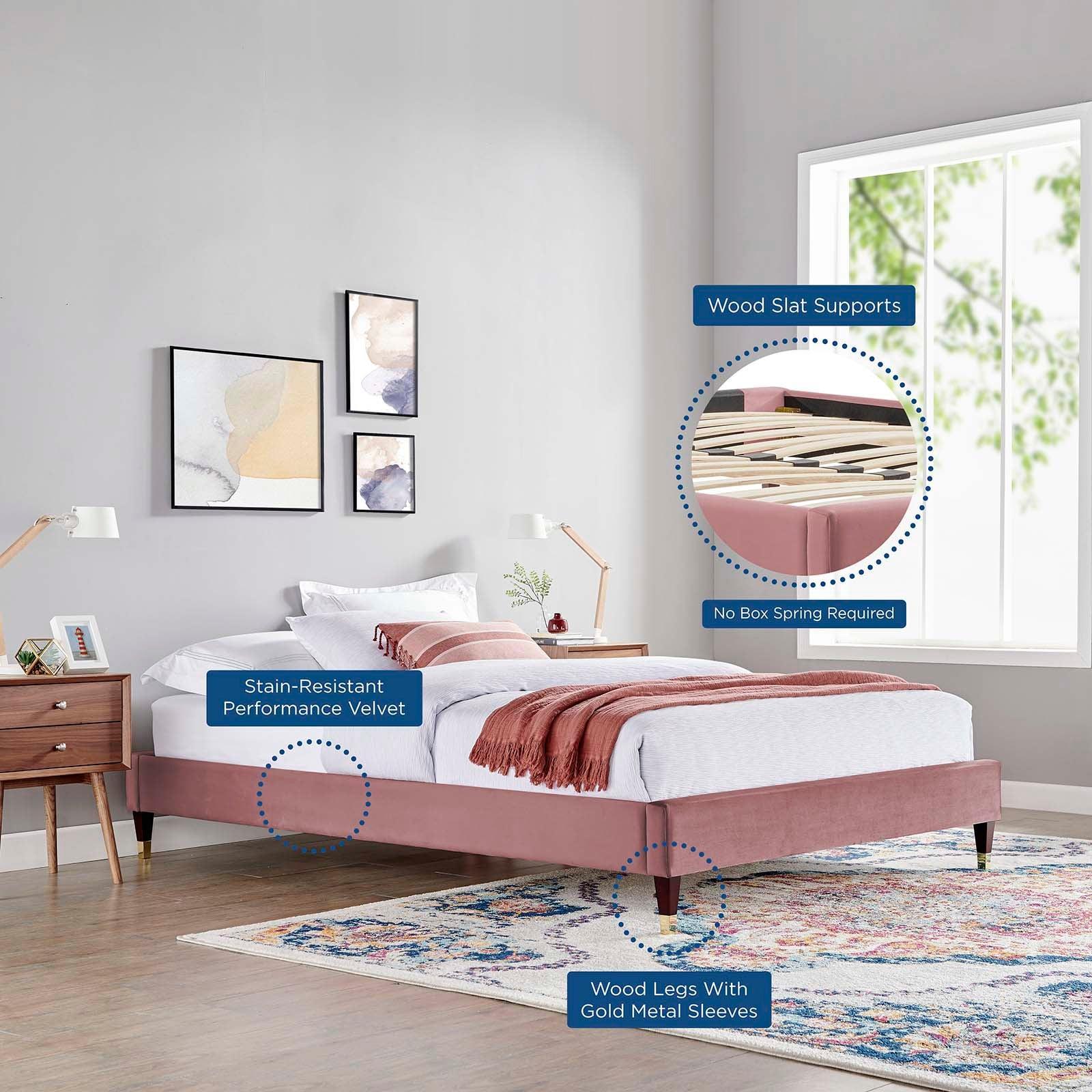Modway Sasha Button-Tufted Performance Velvet Queen Bed FredCo