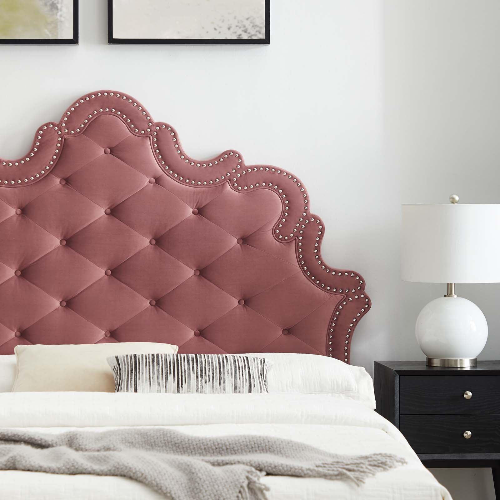 Modway Sasha Button-Tufted Performance Velvet Queen Bed FredCo