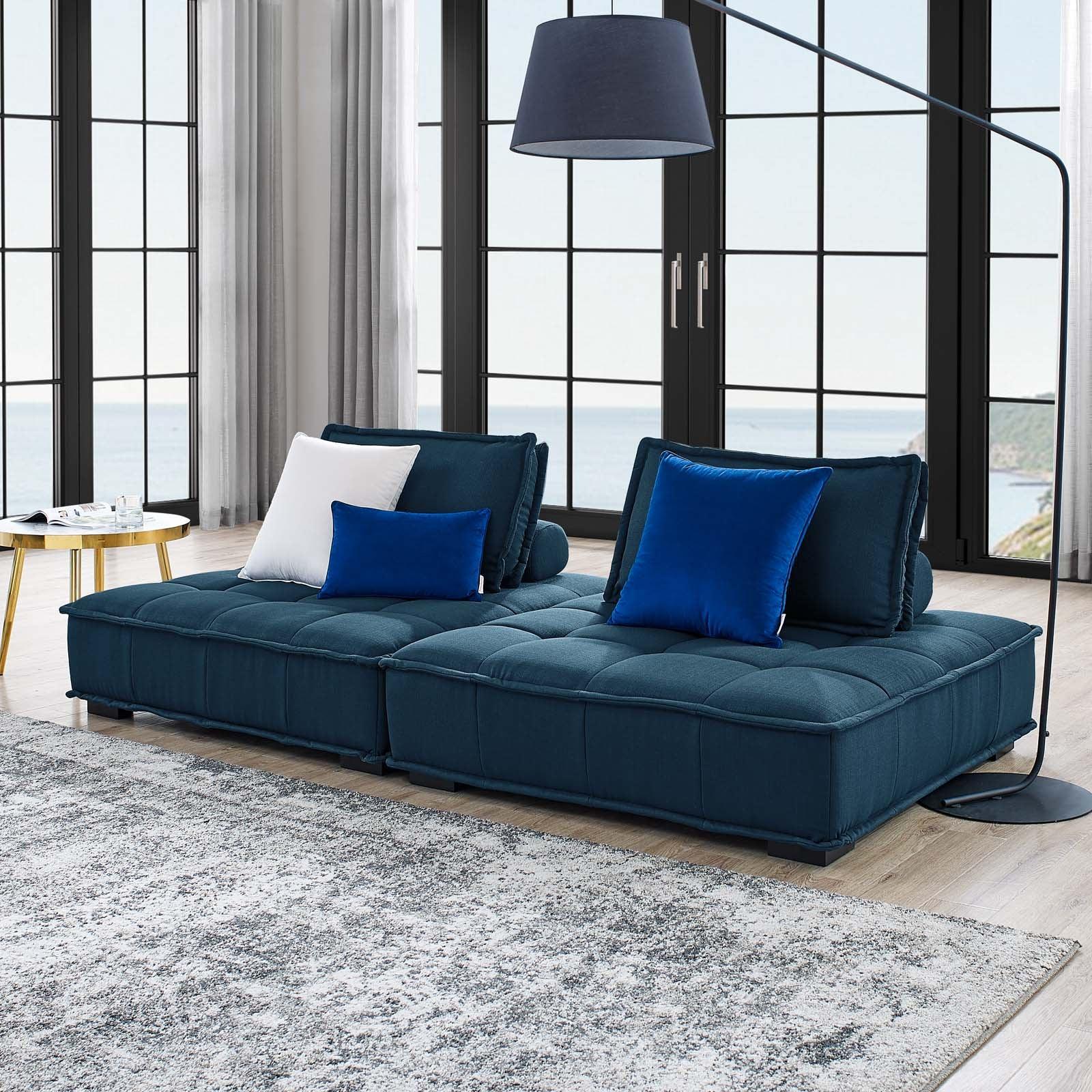 Modway Saunter Tufted Fabric Fabric 2-Piece Loveseat FredCo