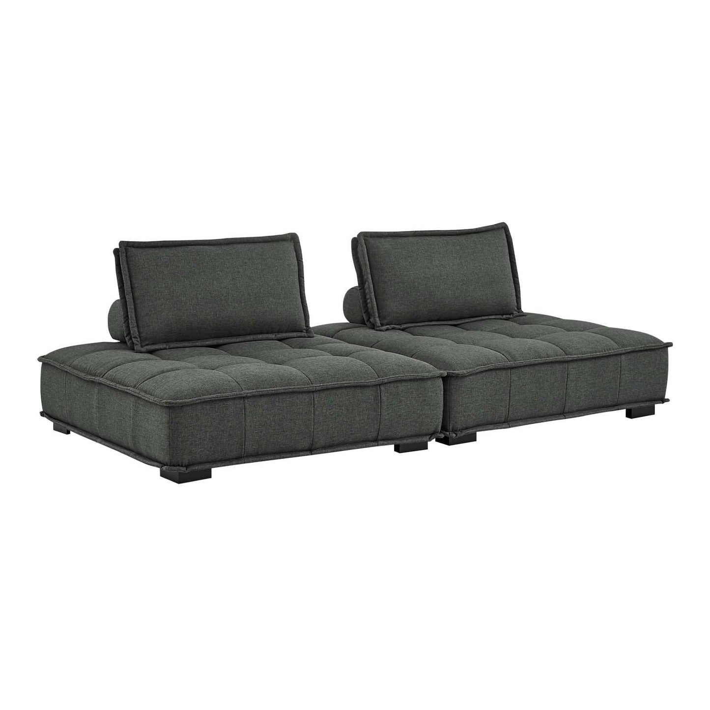Modway Saunter Tufted Fabric Fabric 2-Piece Loveseat FredCo