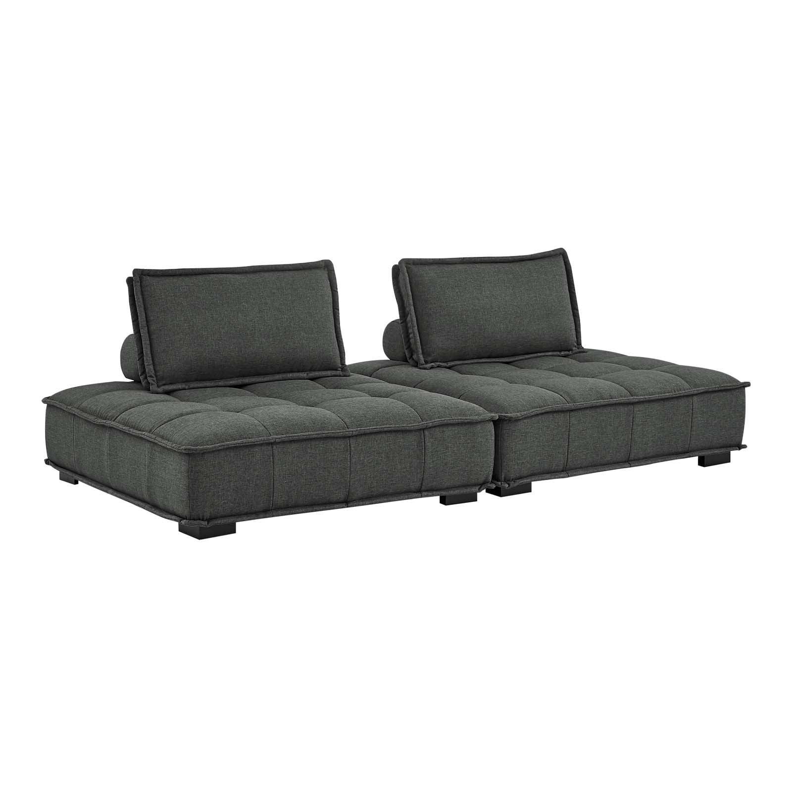 Modway Saunter Tufted Fabric Fabric 2-Piece Loveseat FredCo