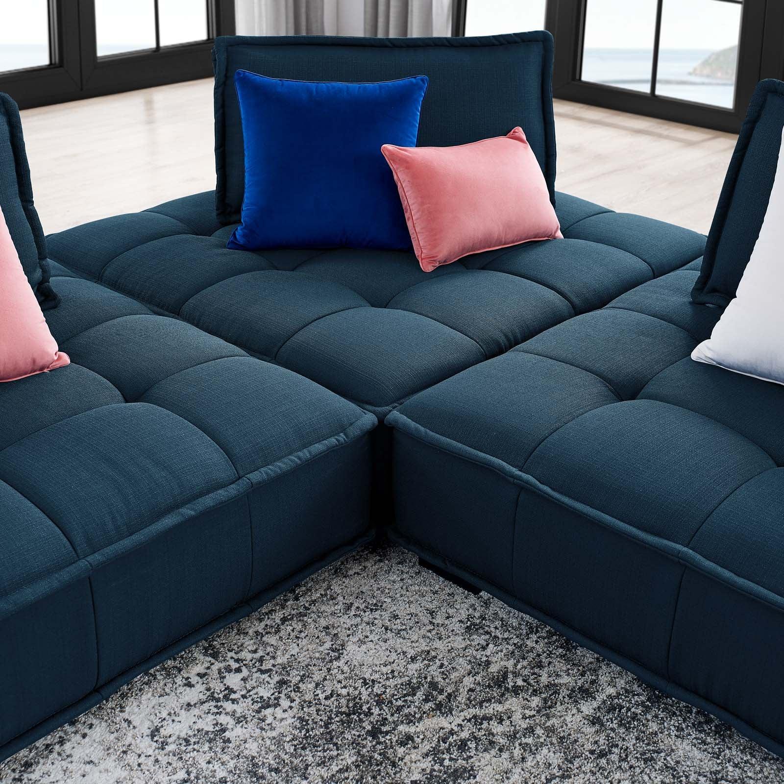 Modway Saunter Tufted Fabric Fabric 3-Piece Sofa FredCo