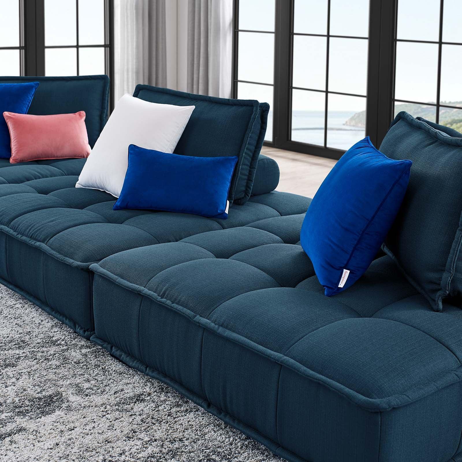 Modway Saunter Tufted Fabric Fabric 3-Piece Sofa FredCo