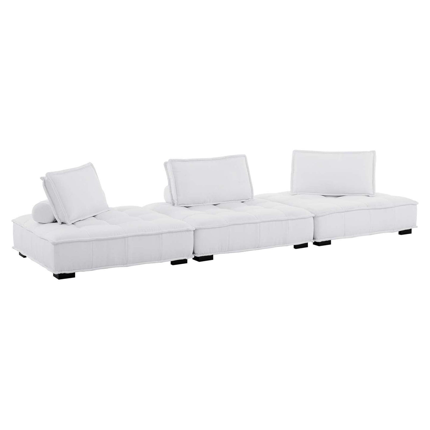 Modway Saunter Tufted Fabric Fabric 3-Piece Sofa FredCo