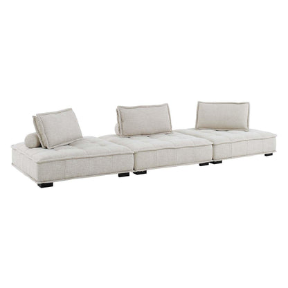 Modway Saunter Tufted Fabric Fabric 3-Piece Sofa FredCo