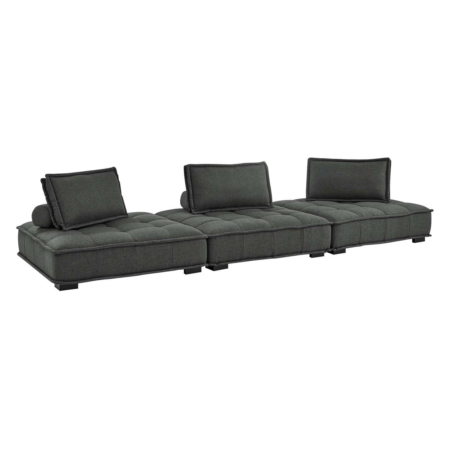 Modway Saunter Tufted Fabric Fabric 3-Piece Sofa FredCo