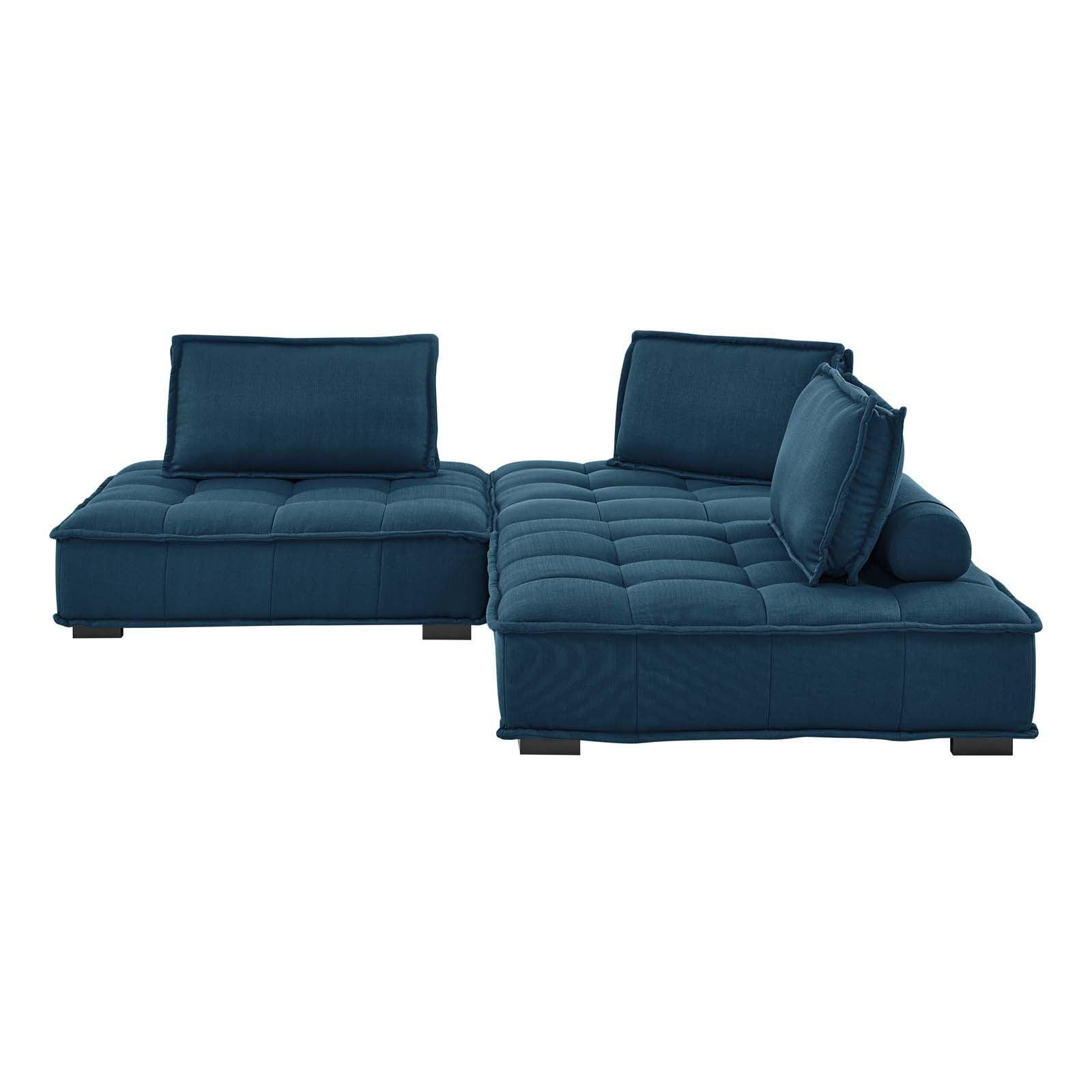 Modway Saunter Tufted Fabric Fabric 3-Piece Sofa FredCo