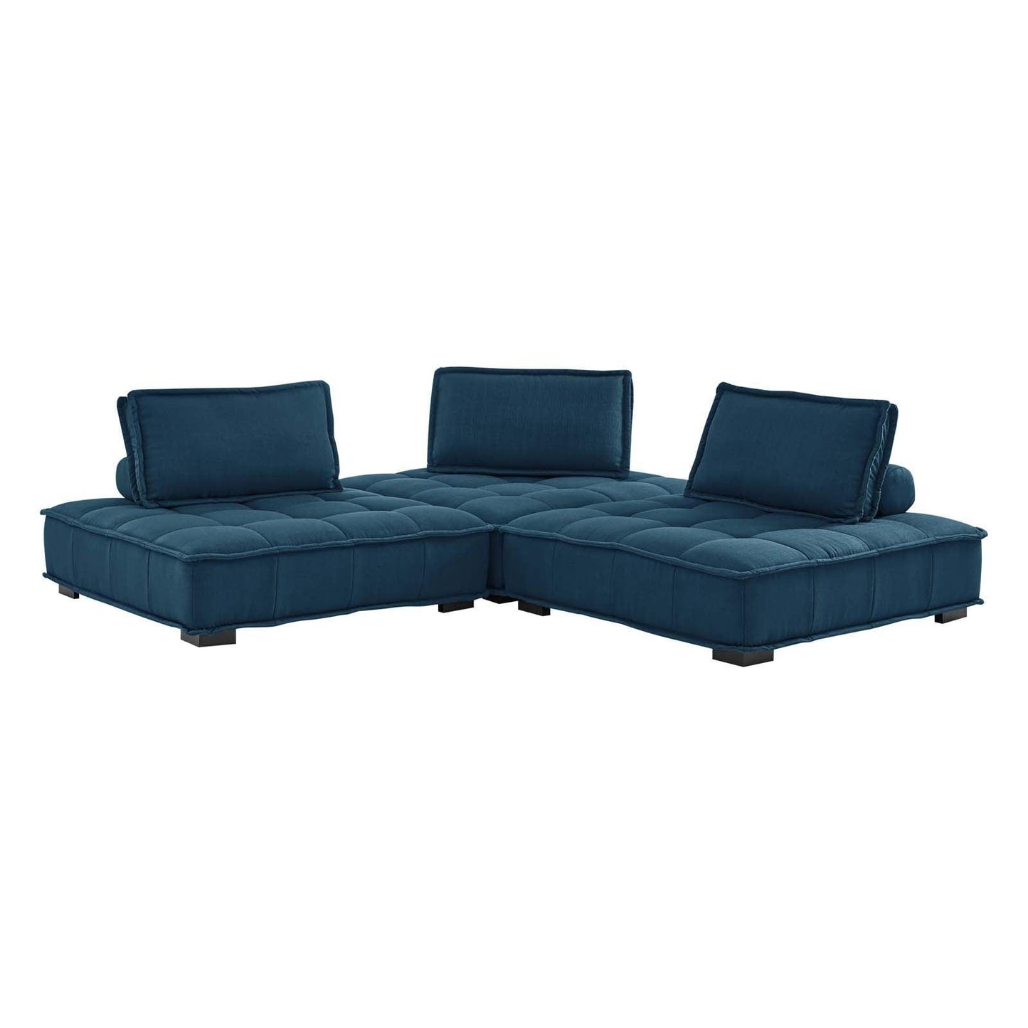 Modway Saunter Tufted Fabric Fabric 3-Piece Sofa FredCo