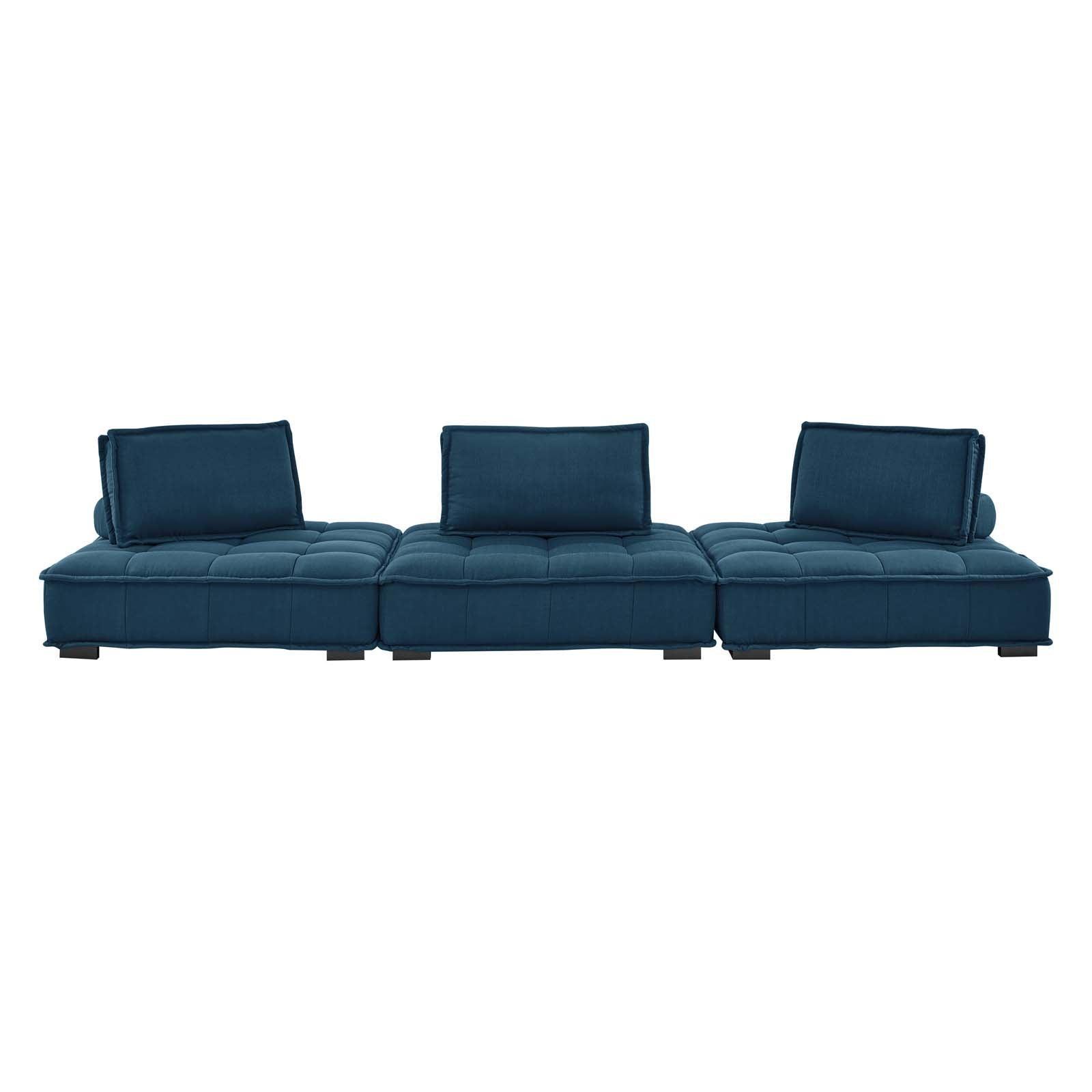 Modway Saunter Tufted Fabric Fabric 3-Piece Sofa FredCo